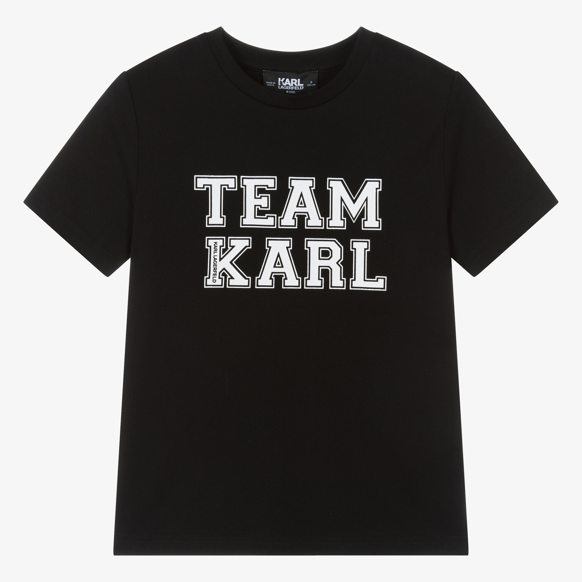 KARL LAGERFELD KIDS Teen Boys Black Cotton Team Karl T Shirt