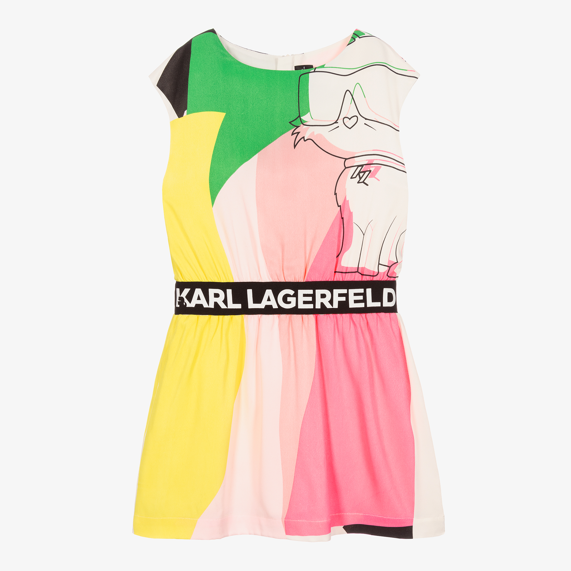 KARL LAGERFELD KIDS Teen Girls Pink & Yellow Dress