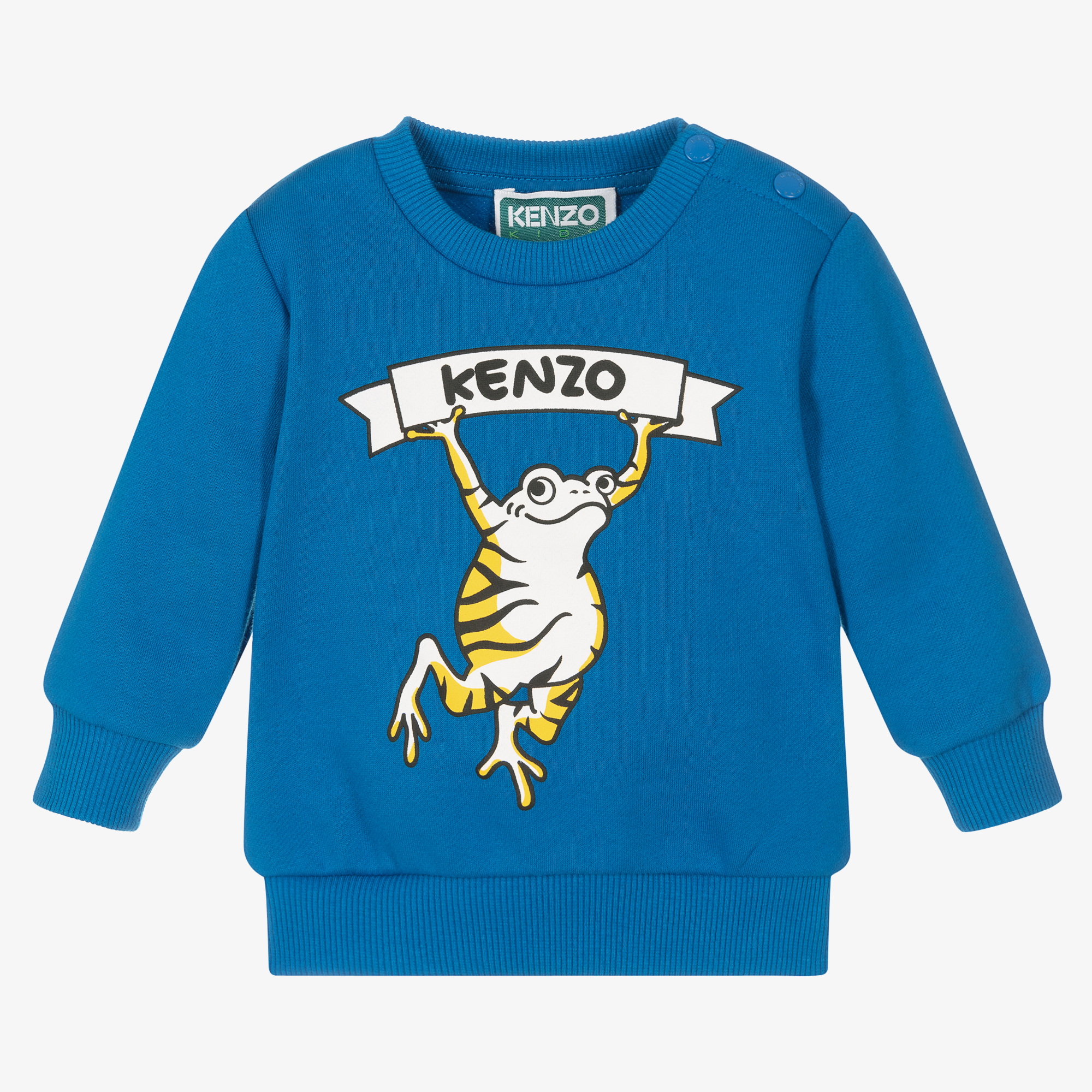 Kenzo Kids Boys Blue Cotton Logo Sweatshirt