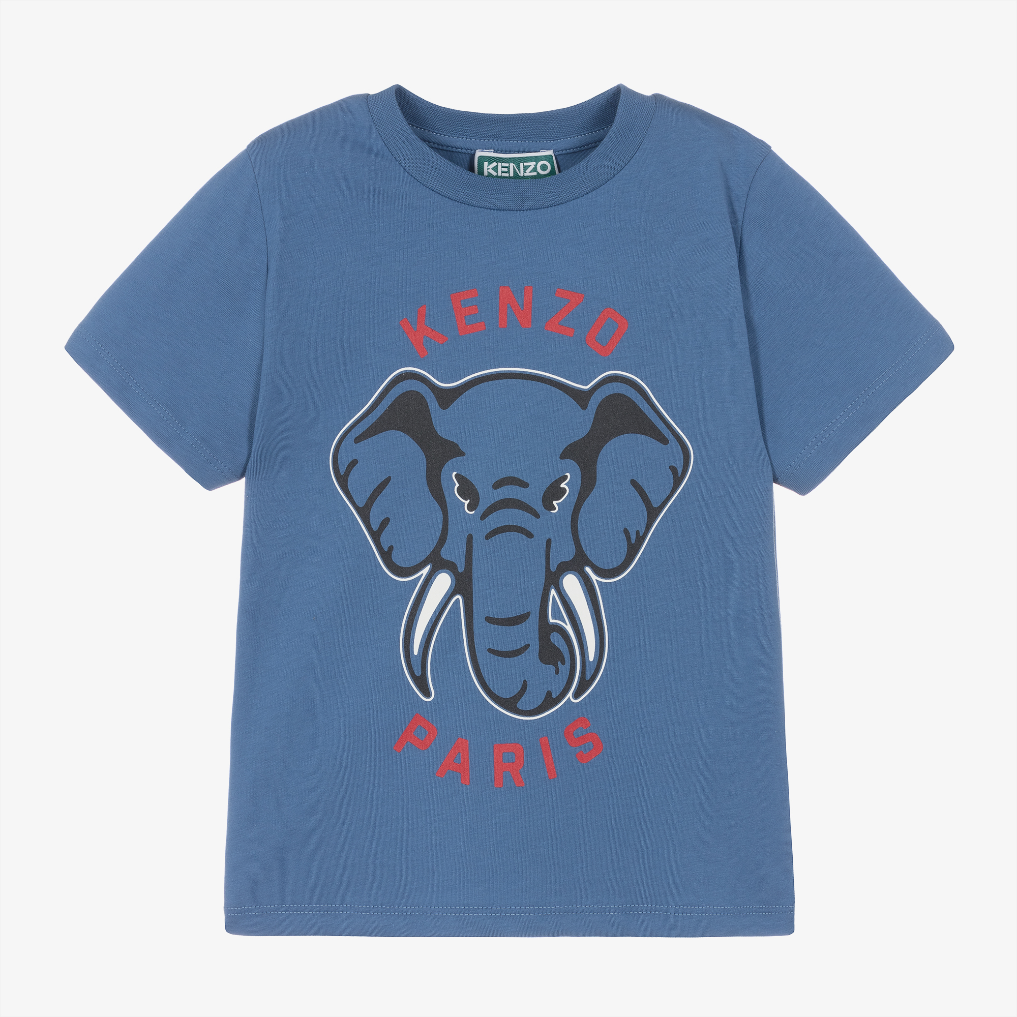 Kenzo Elephant Print Organic Cotton Long Sleeve T-Shirt store size 8A