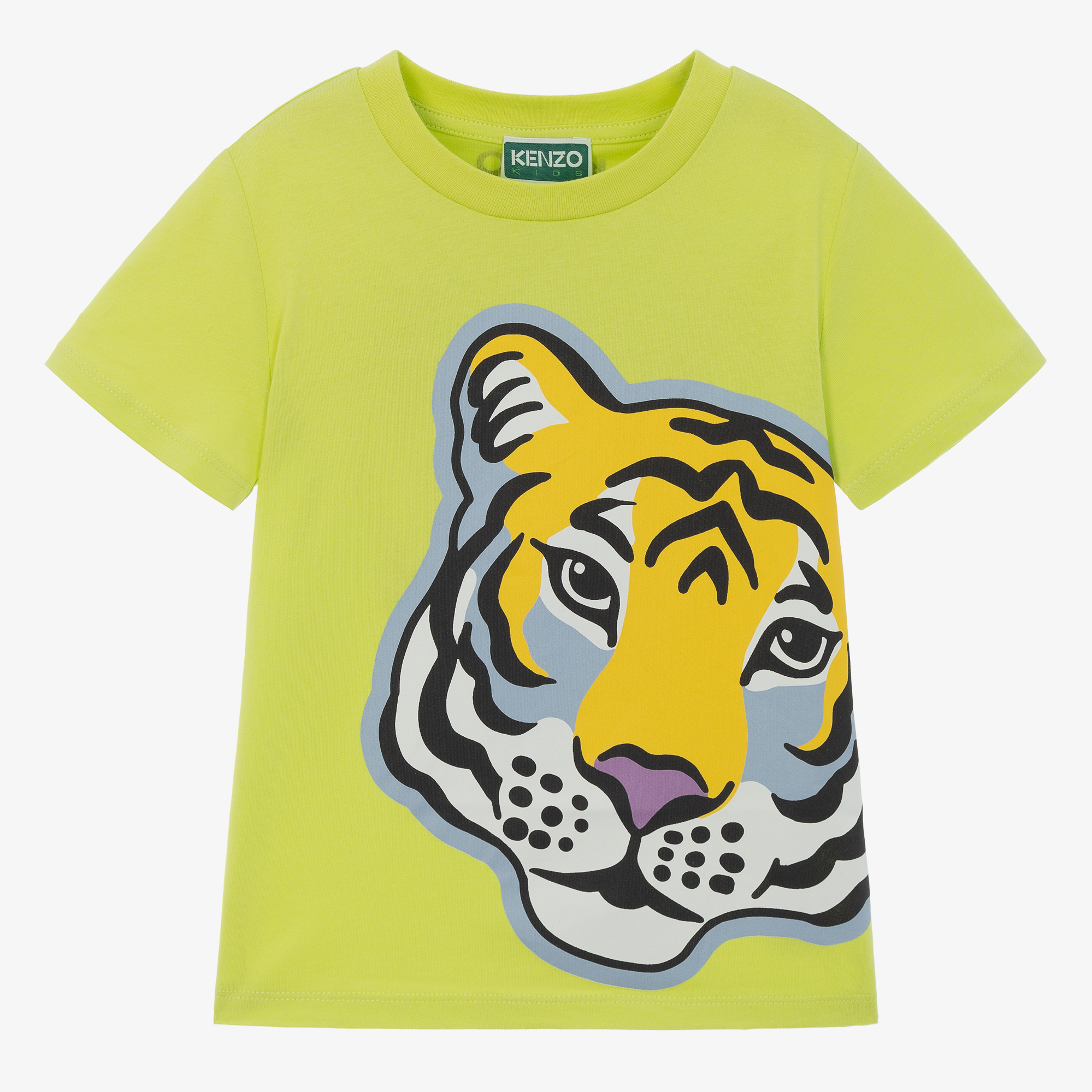 duizend Beheren kousen KENZO KIDS - Boys Green Cotton Tiger T-Shirt | Childrensalon