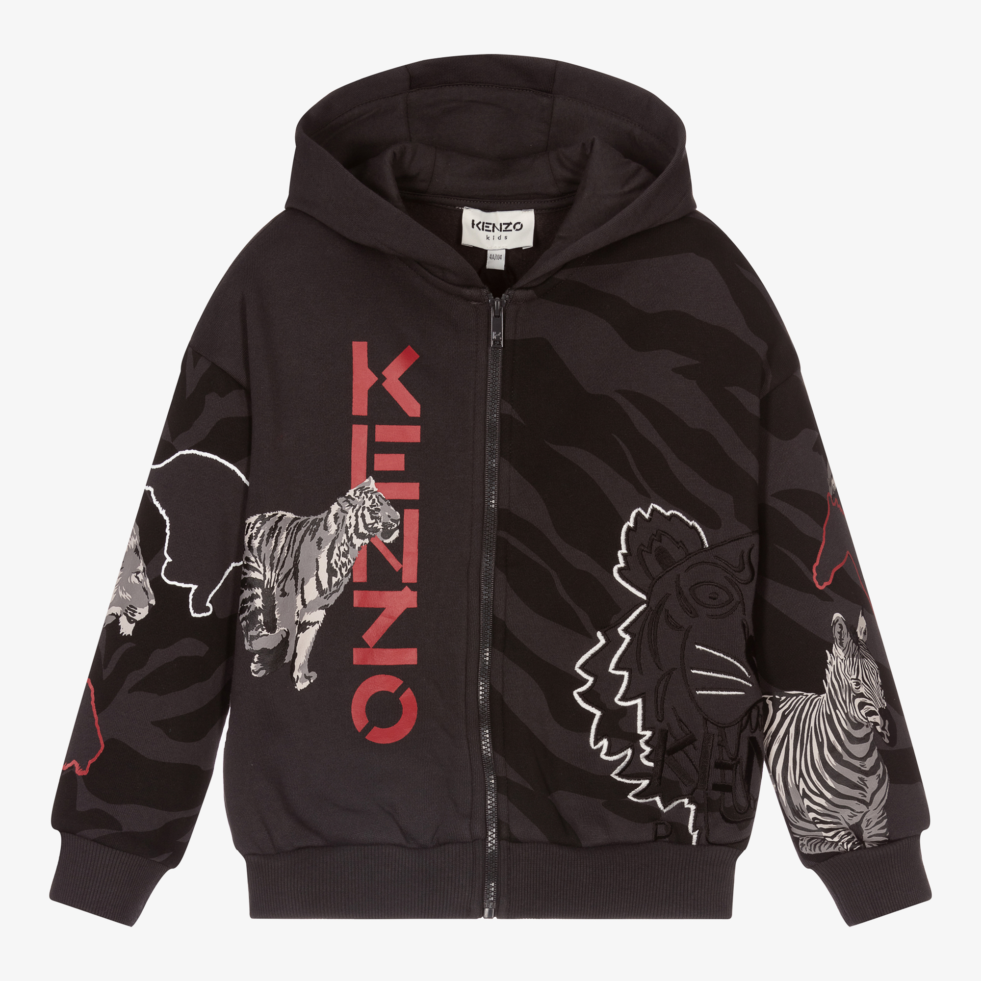 KENZO KIDS - Navy Blue Logo Zip-Up Top | Childrensalon