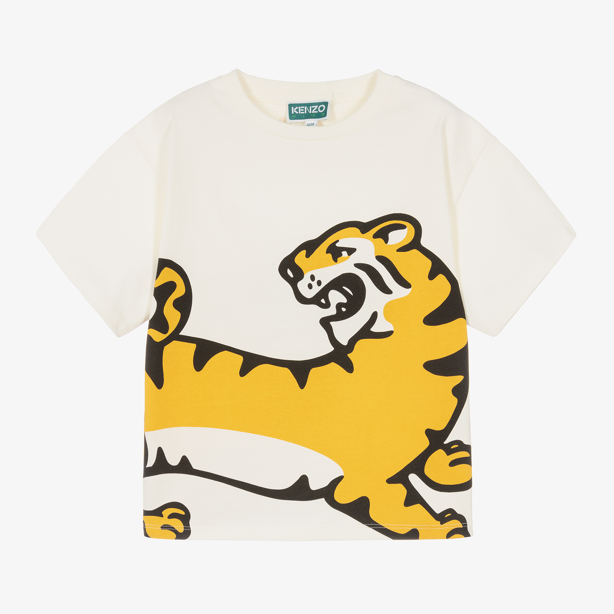 KENZO KIDS Boys Ivory Cotton Tiger T Shirt