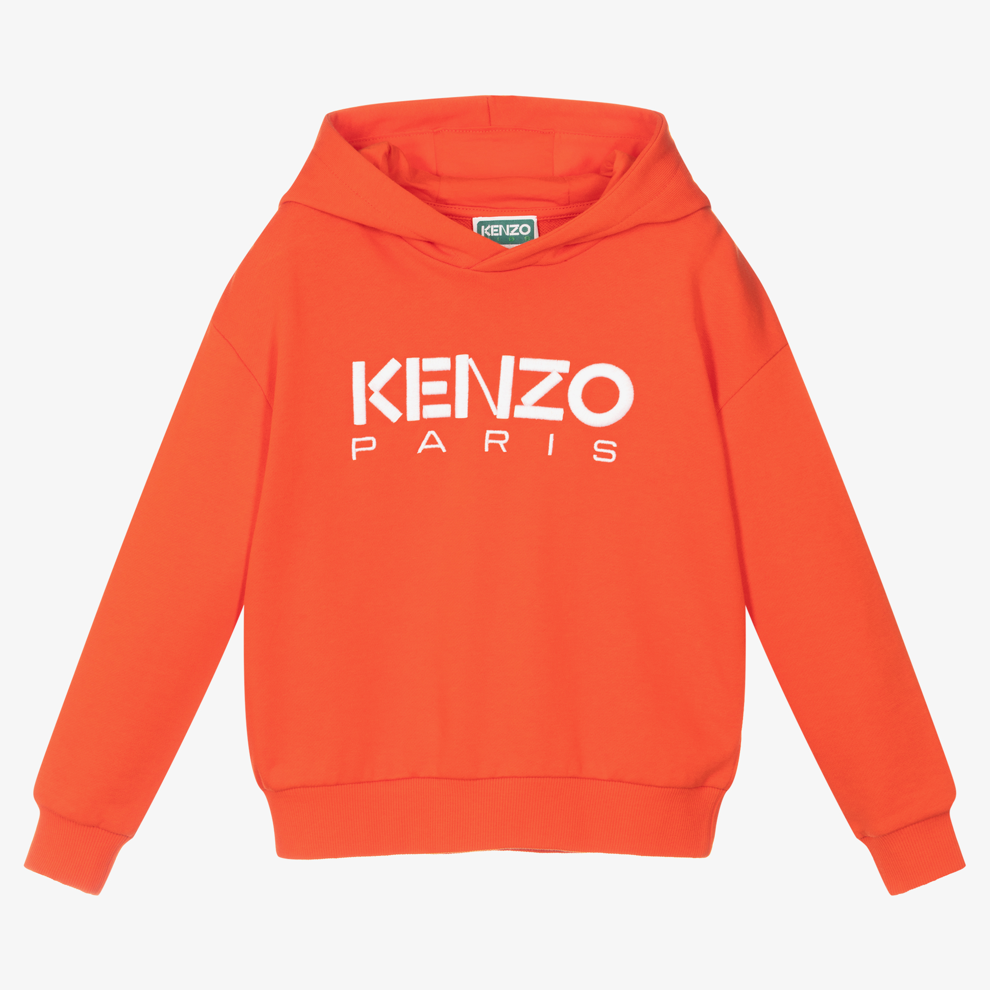 KENZO KIDS - Boys Grey Cotton Logo Hoodie | Childrensalon