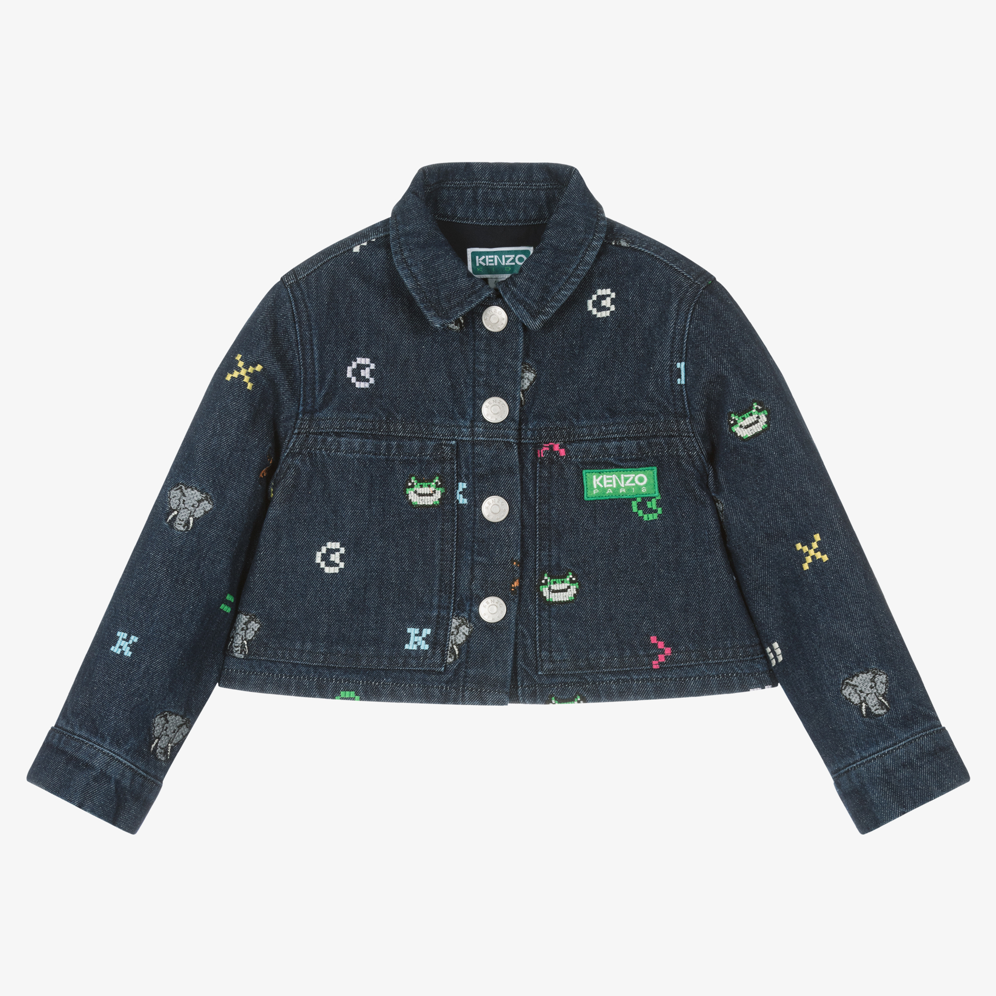 Embroidered Jeans in Blue - Kenzo Kids