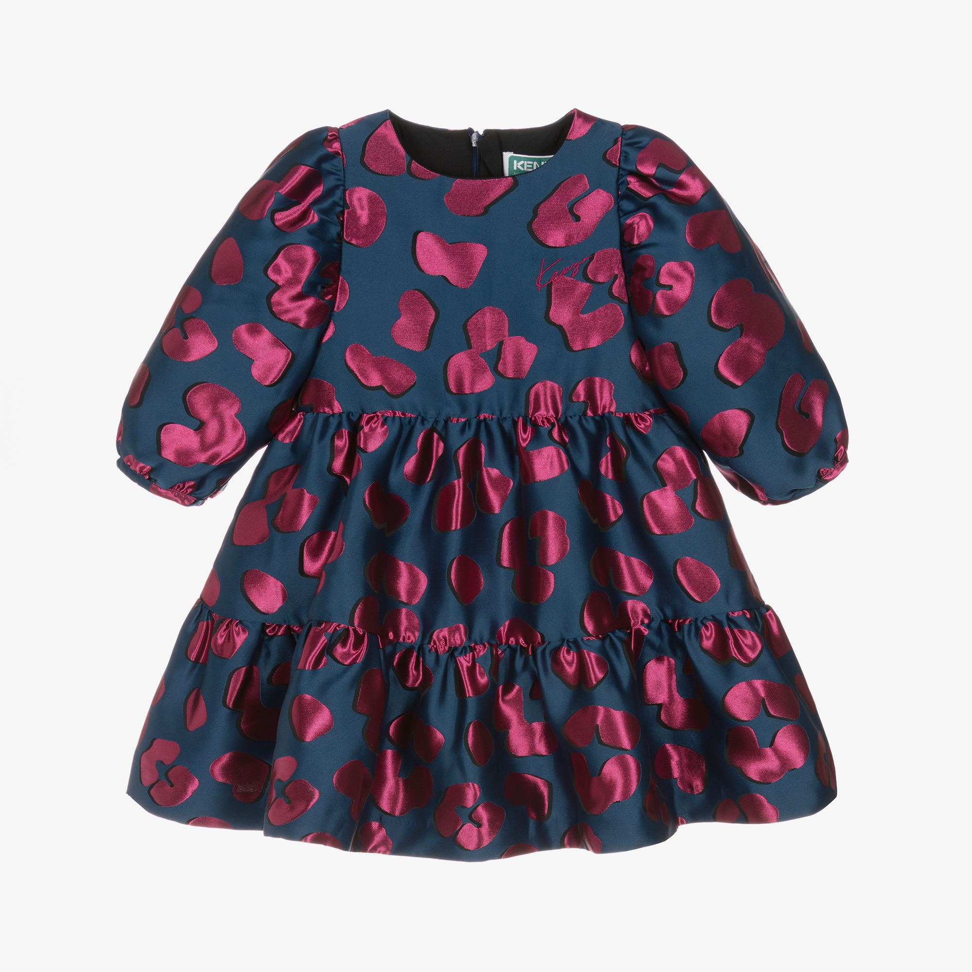 KENZO KIDS Girls Blue Pink Leopard Dress Childrensalon