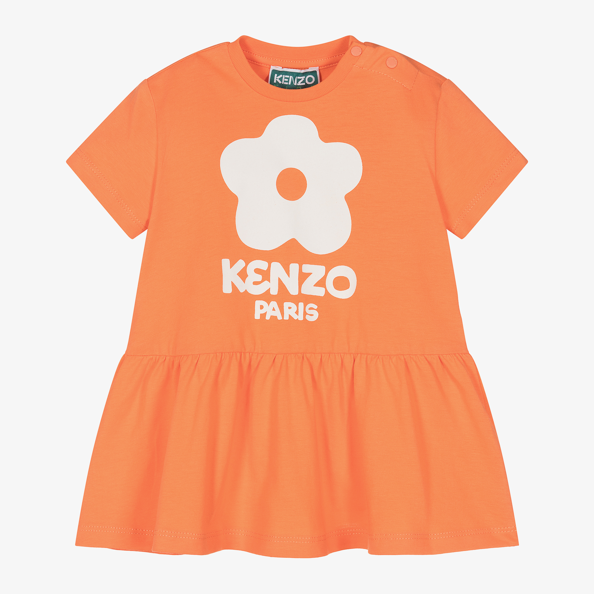 KENZO KIDS Girls Orange Cotton Jersey Dress