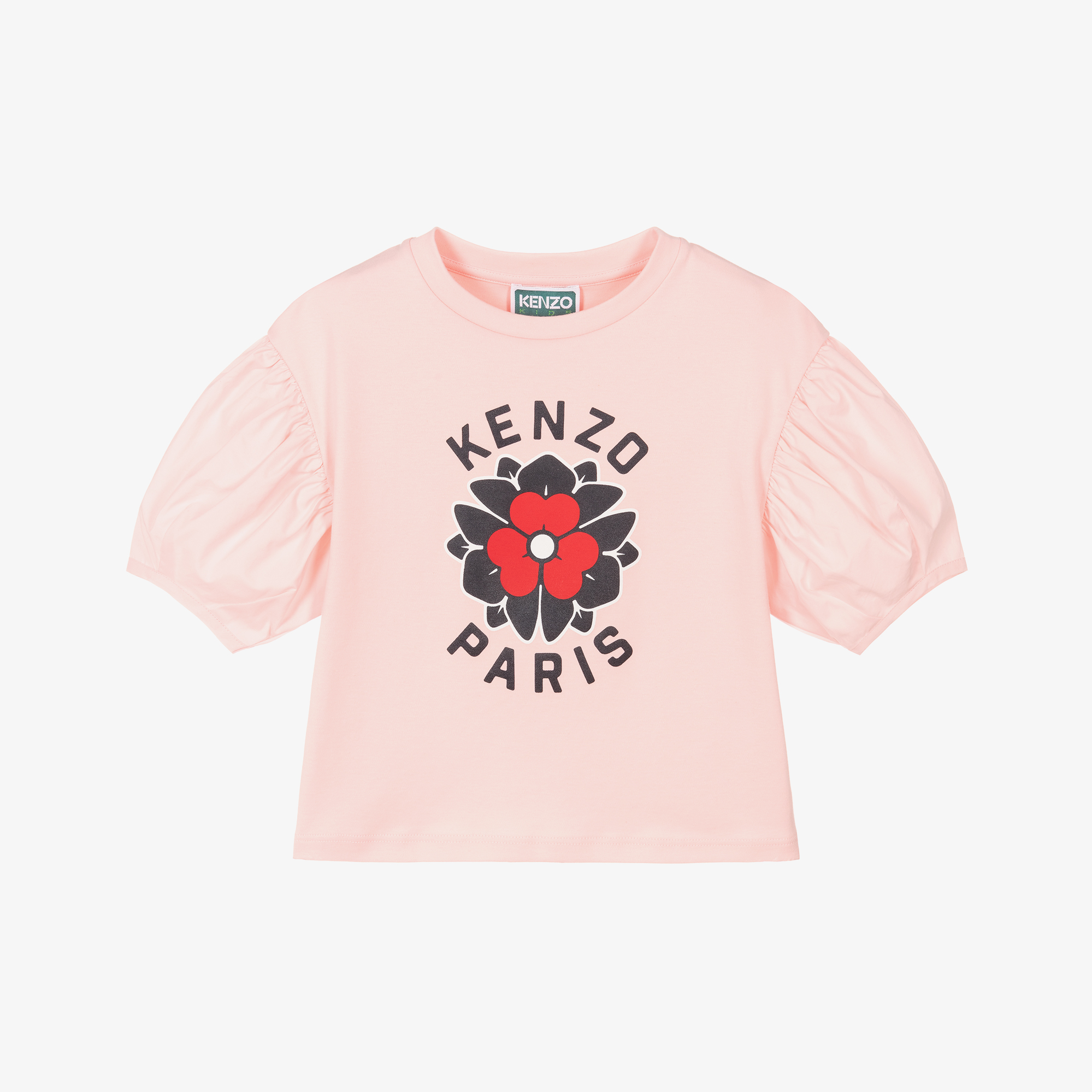 KENZO KIDS Girls Pink Flower Logo T Shirt