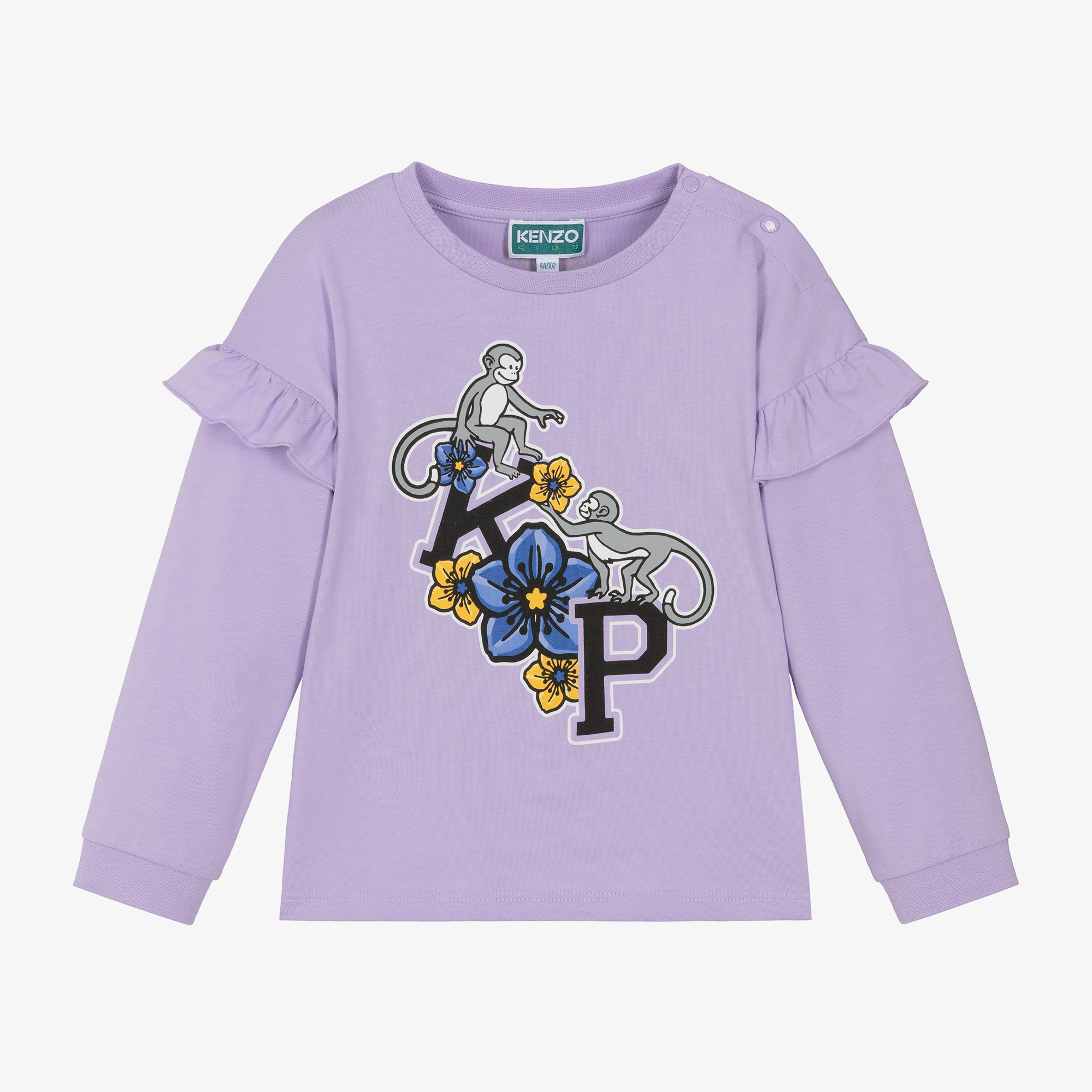 KENZO KIDS Girls Purple Cotton Top Childrensalon