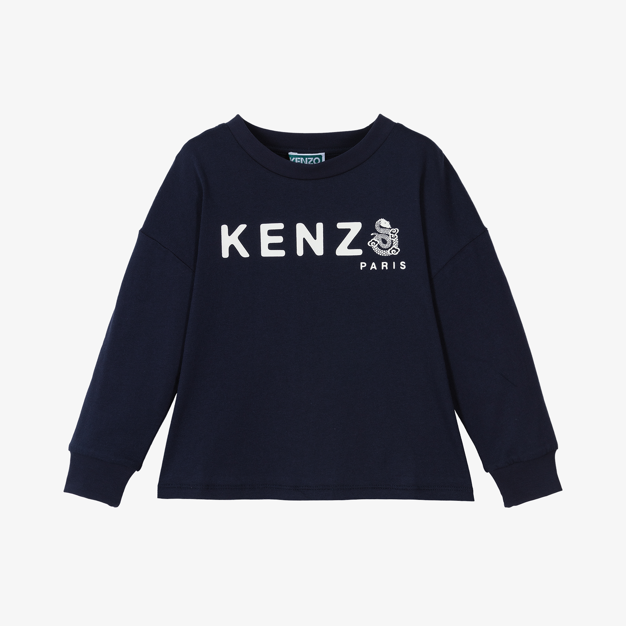 KENZO KIDS Navy Blue Cotton Snake Top