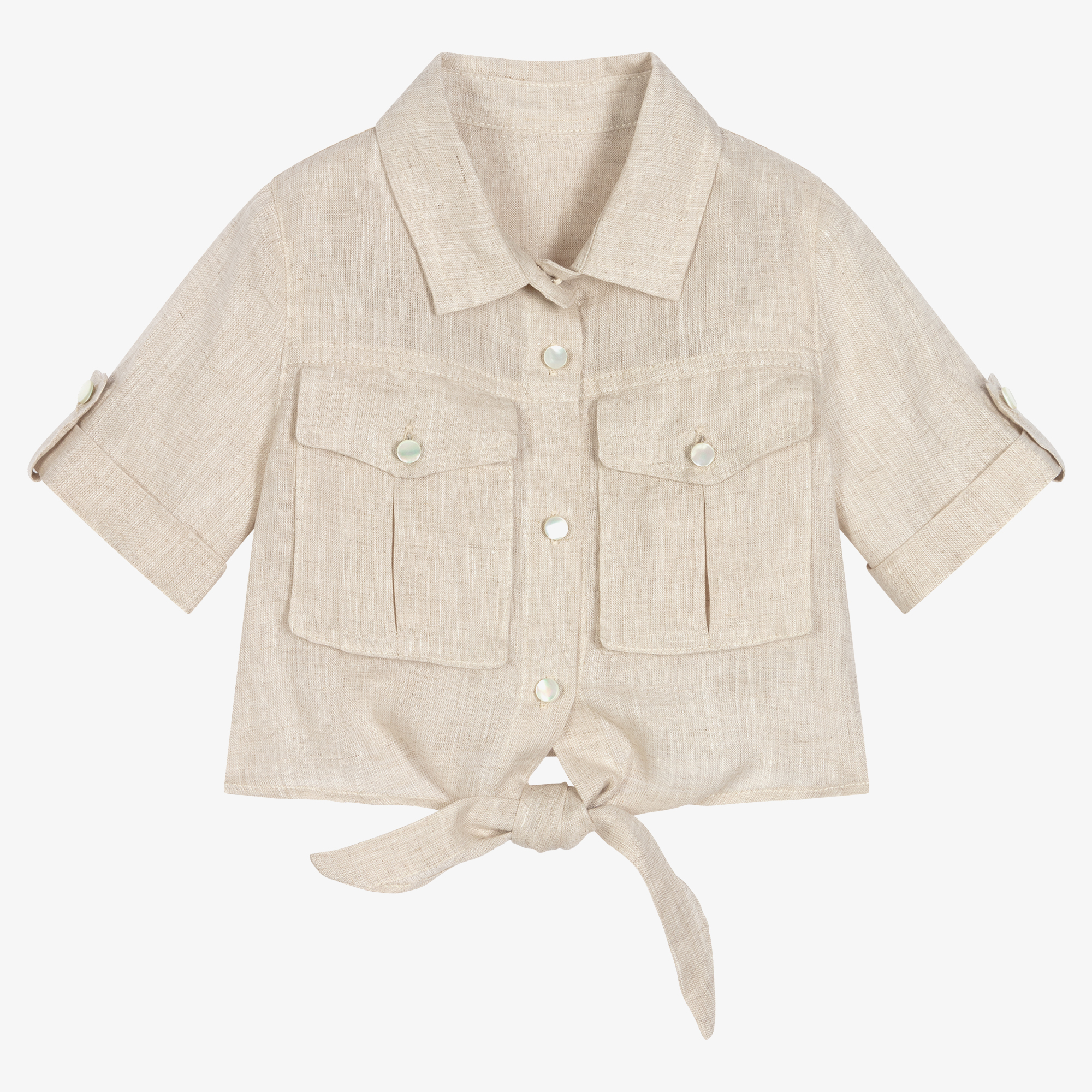 Lapin House - Girls Blue Cotton Blouse | Childrensalon