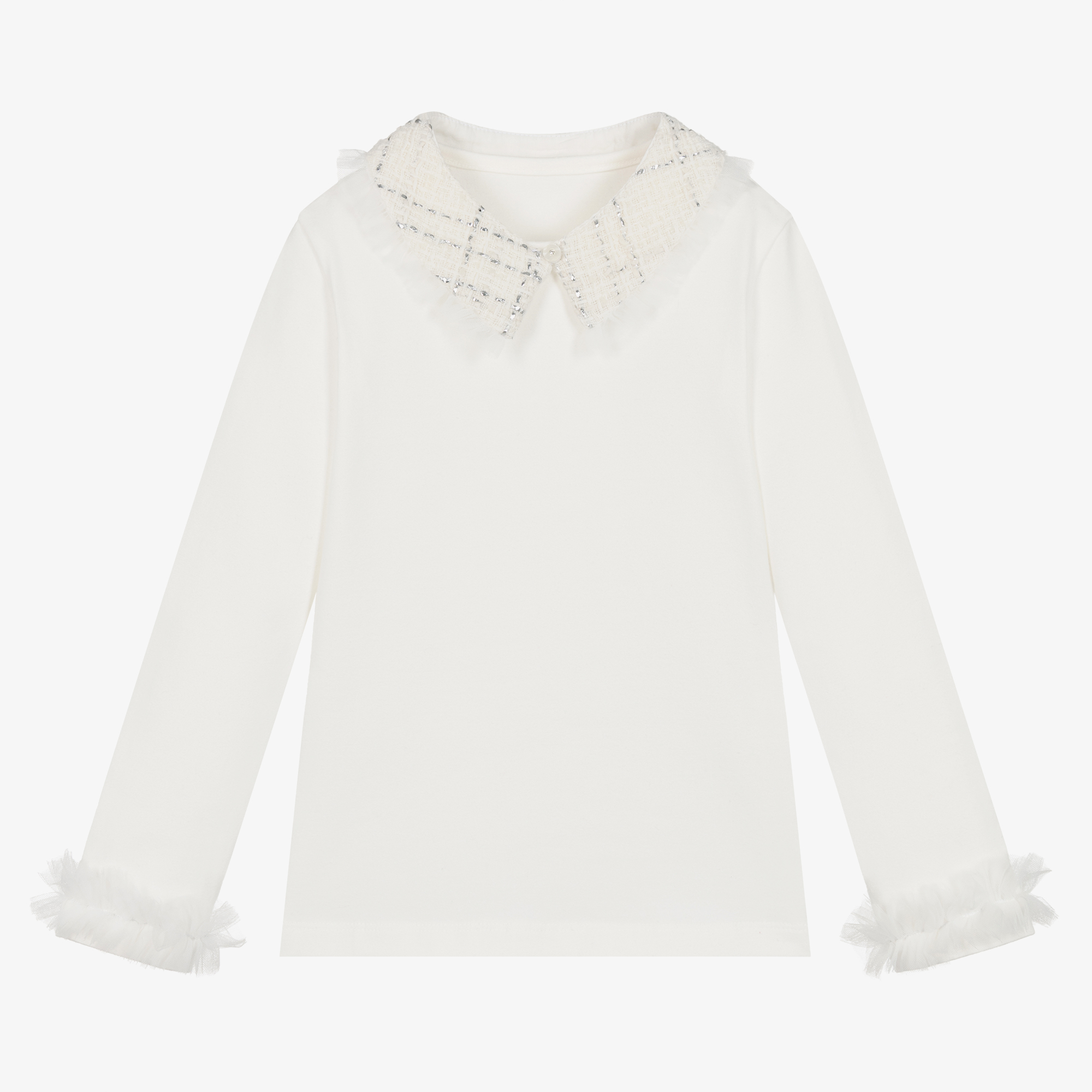 Collared Jersey Top - Ivory