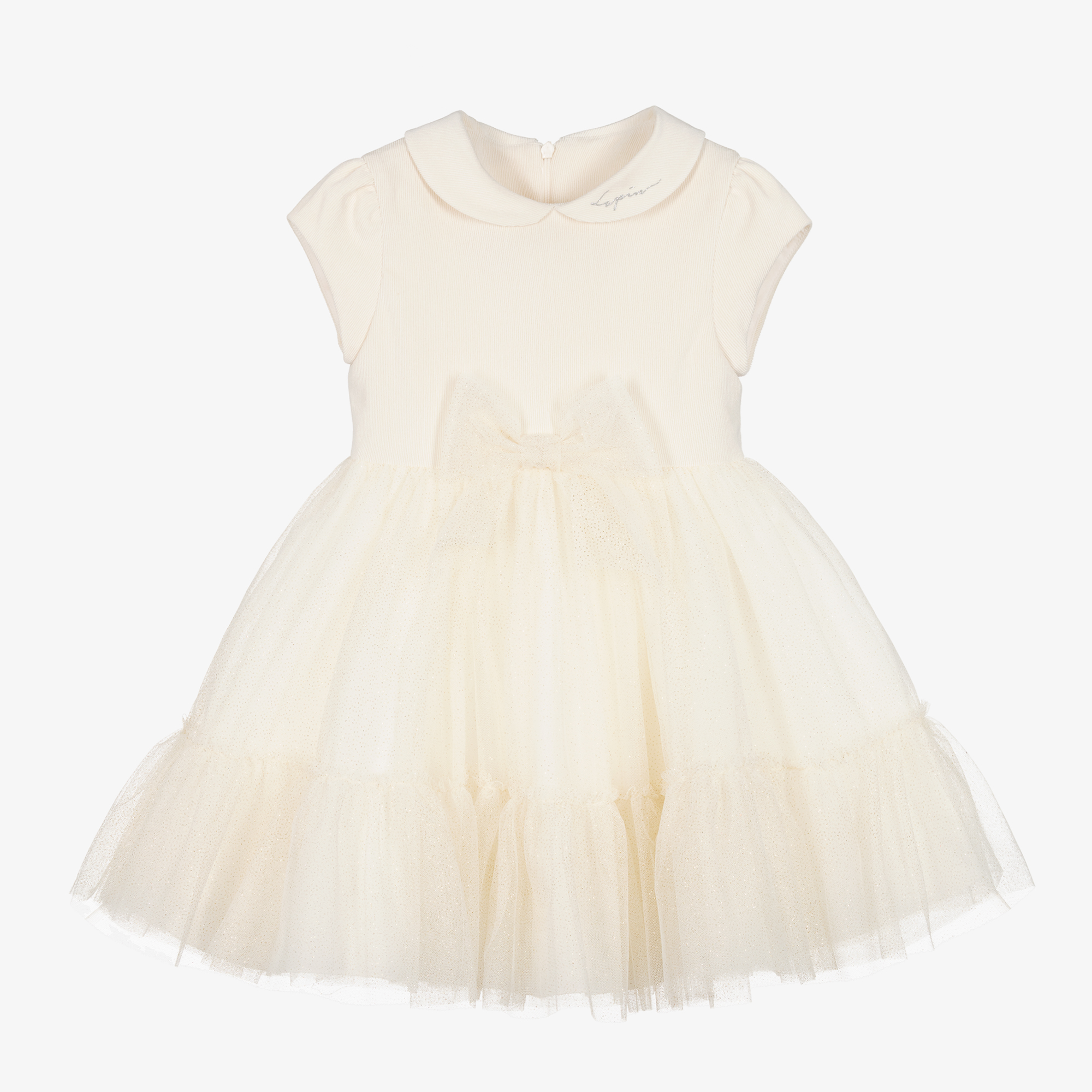 Lapin House - Girls White & Blue Beach Hut Print Dress | Childrensalon