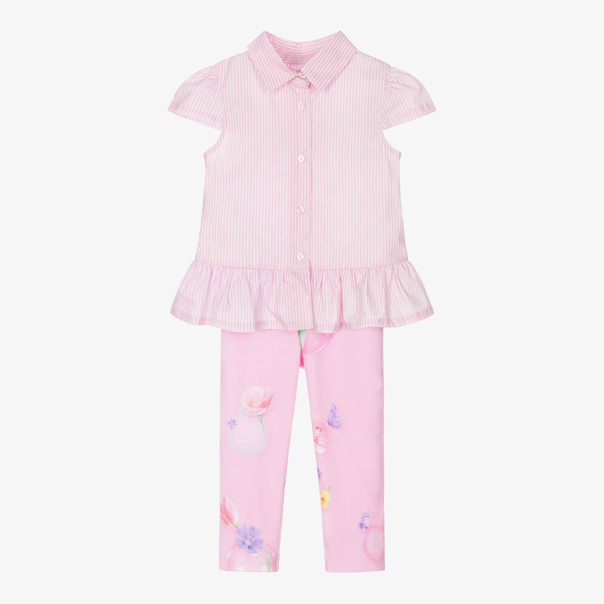 Lapin House - Girls Pink Cotton Leggings Set