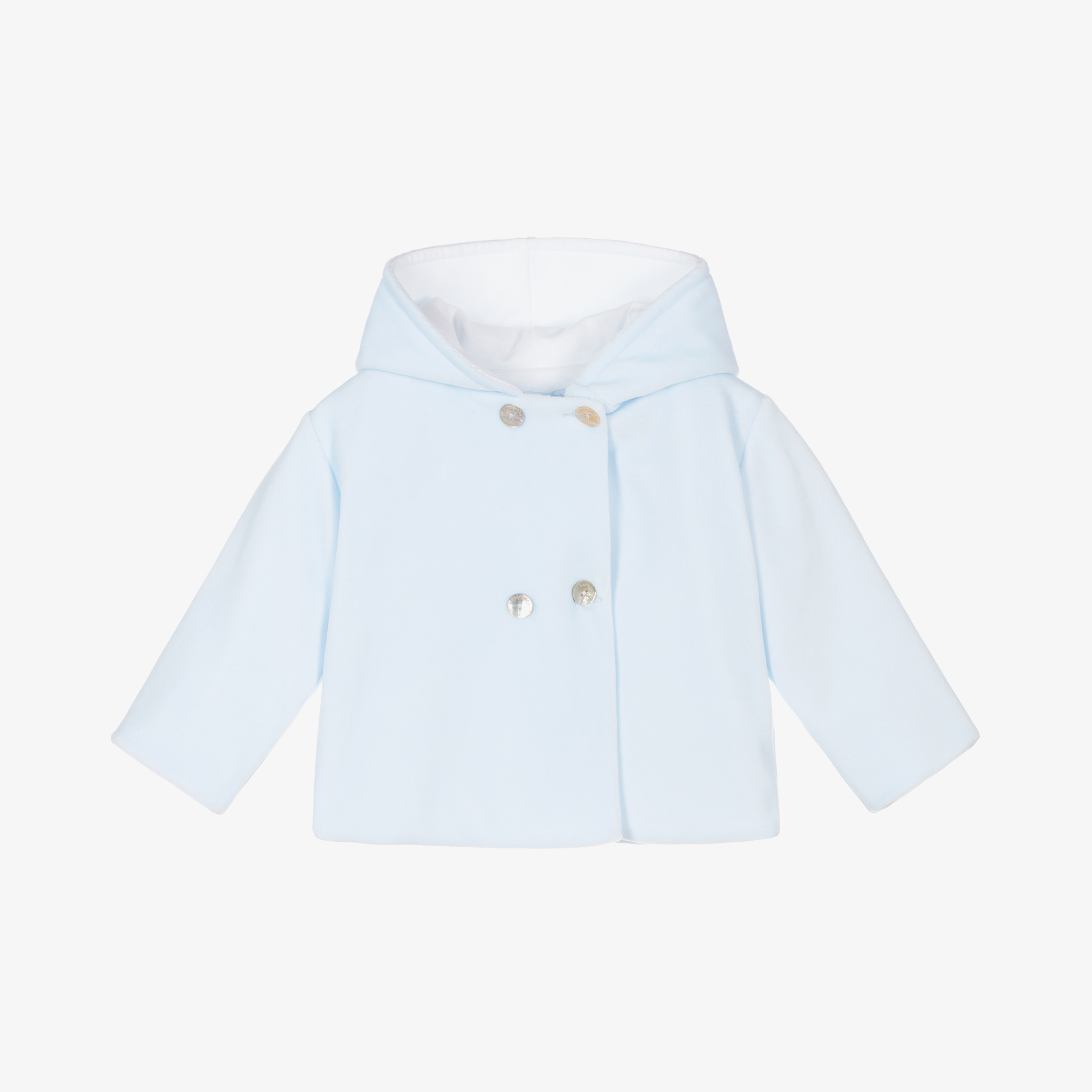 Laranjinha Blue Velour Baby Pram Coat