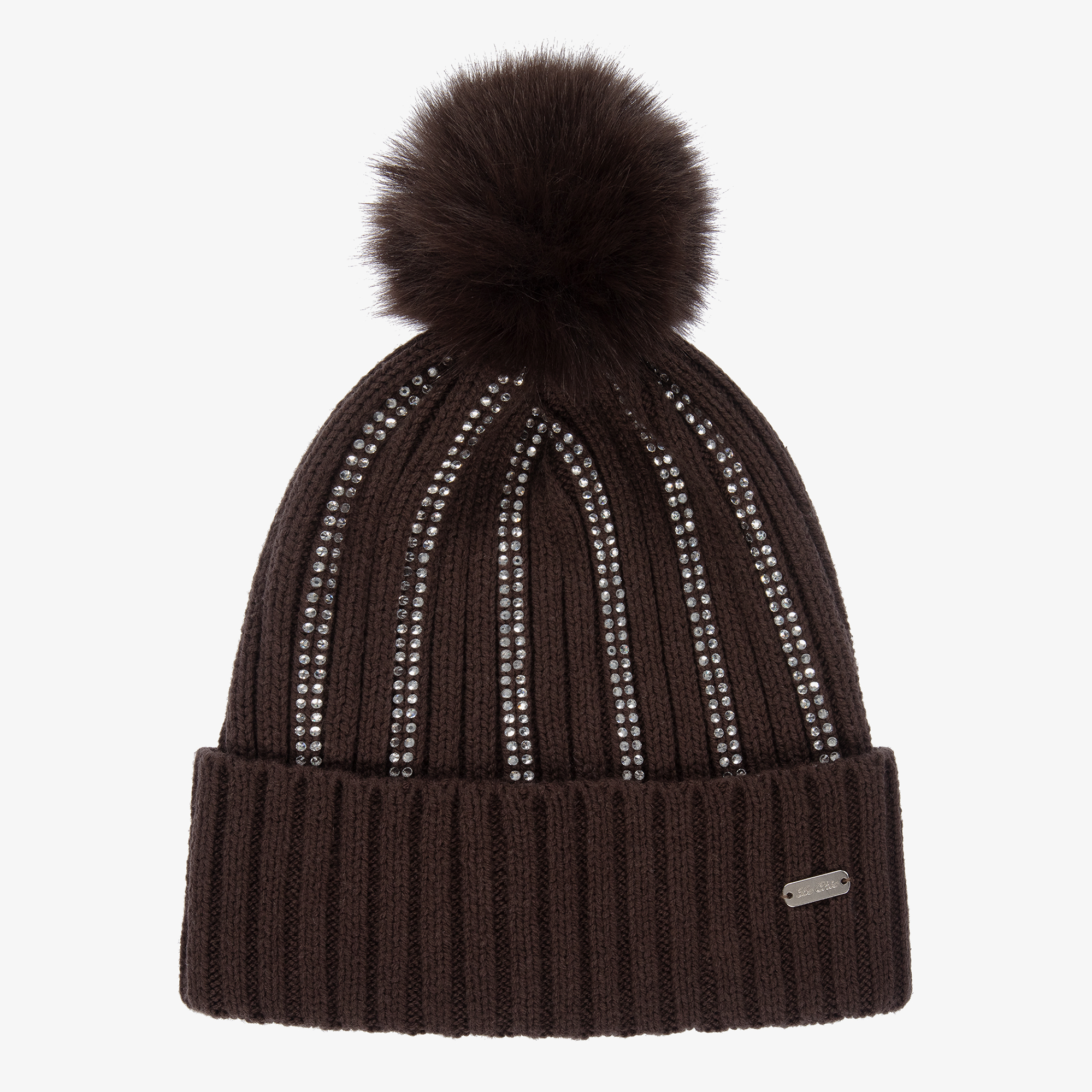 diamante pom pom hat