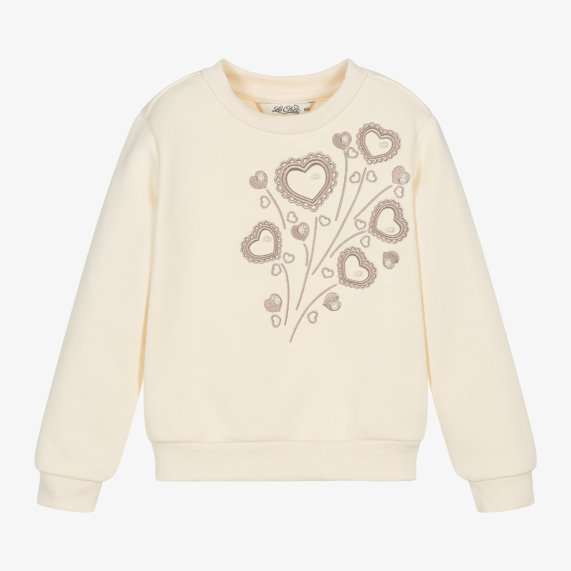 Le Chic Girls Ivory Cotton Sweatshirt