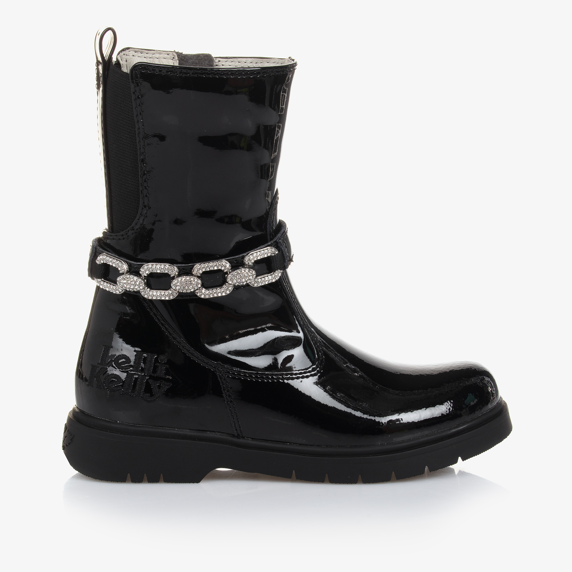 Girls black hot sale patent leather boots