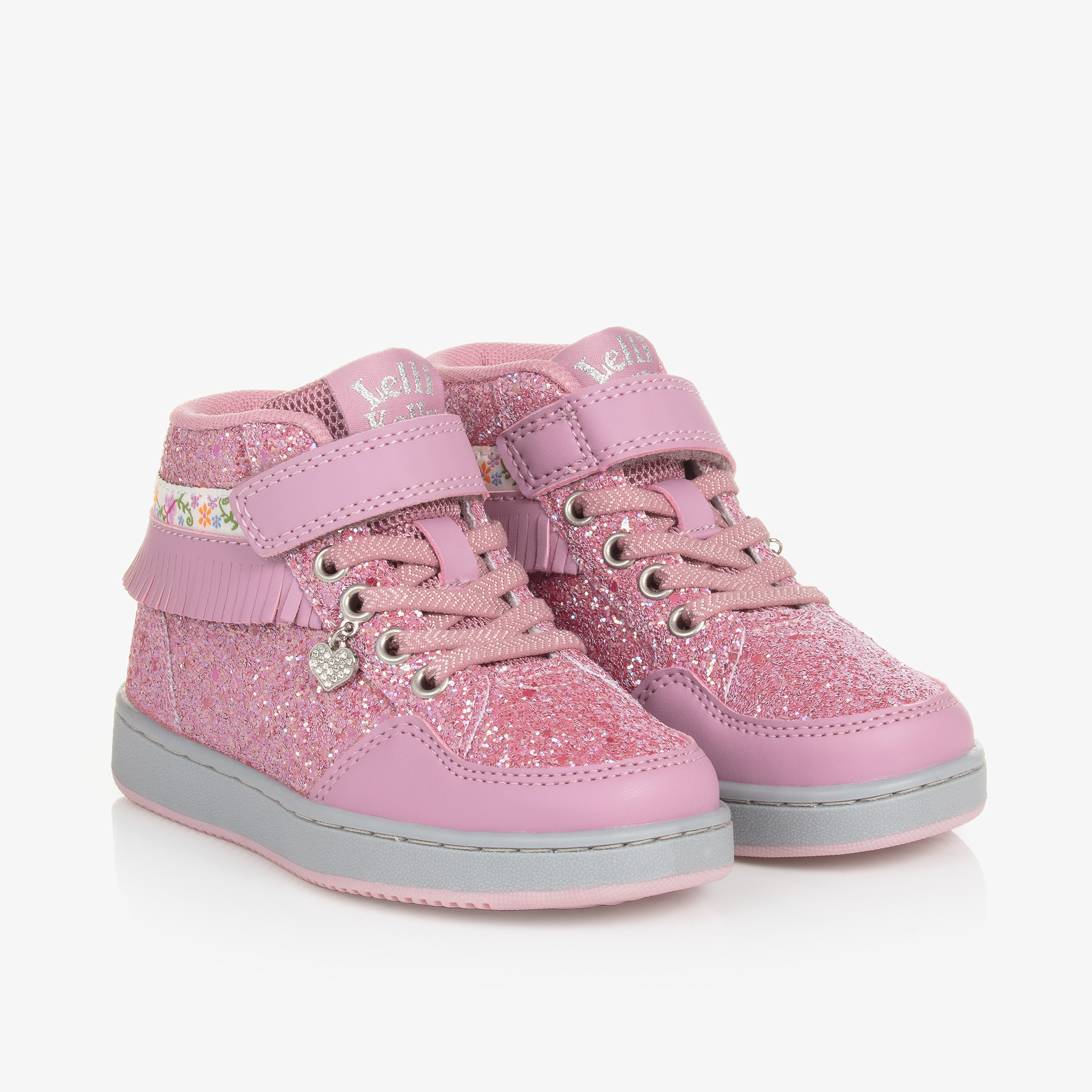 Lelli Kelly Girls Pink Glitter High Top Trainers