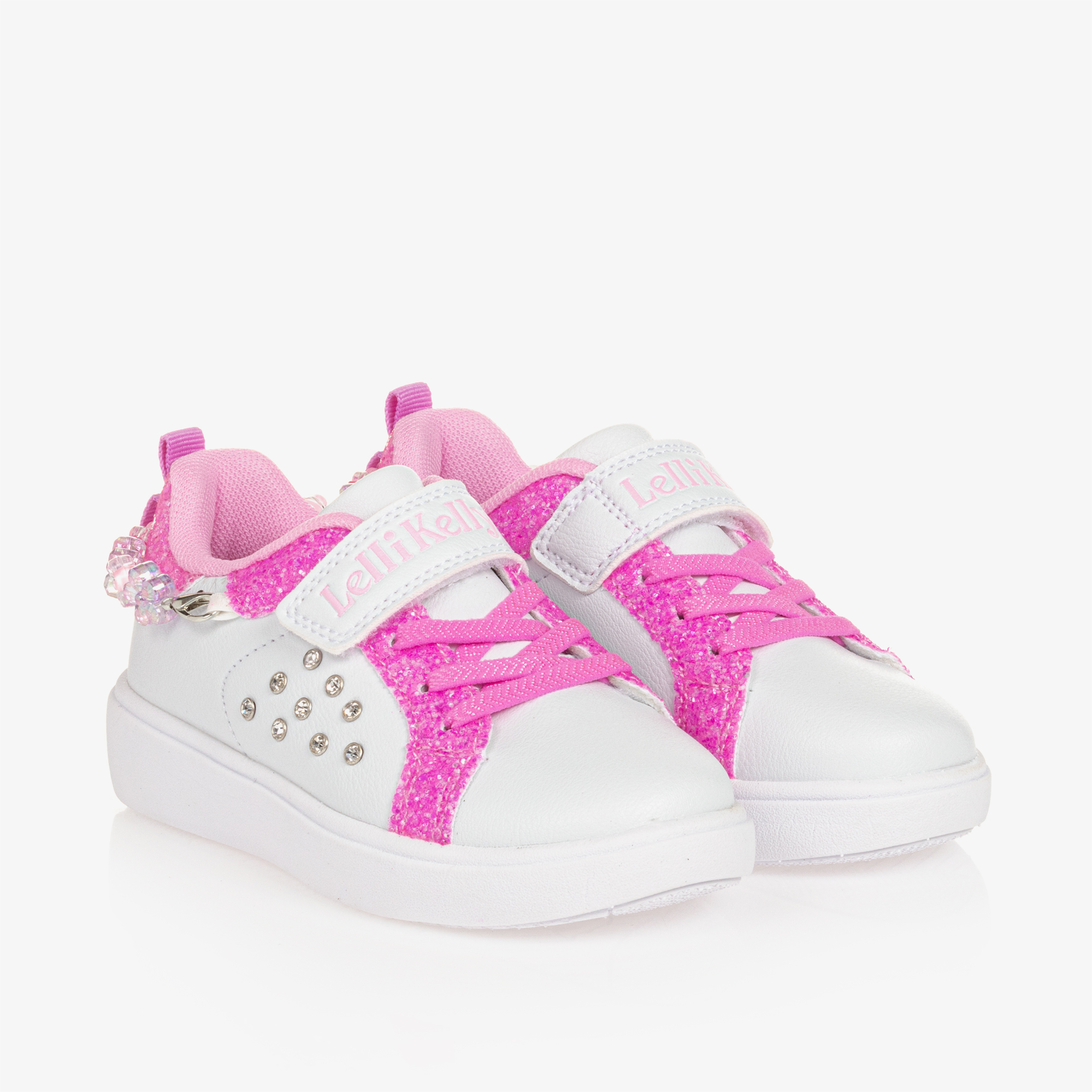 Lelli Kelly - Girls White & Pink Ballerina Trainers | Childrensalon