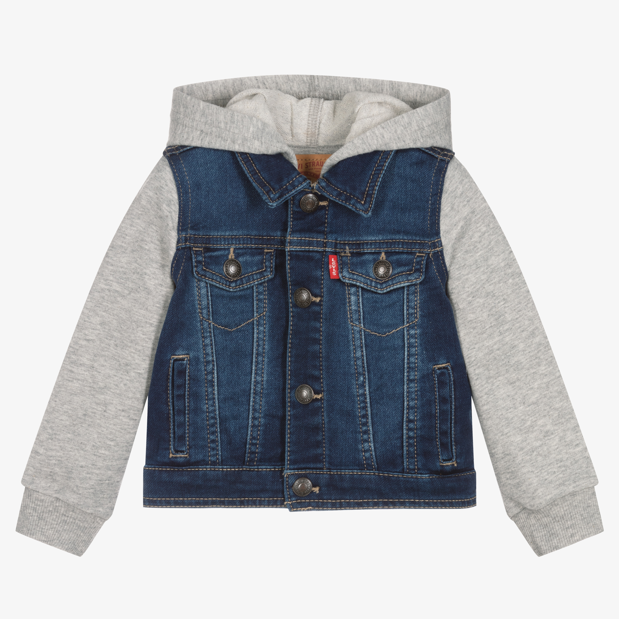 Boys denim jacket with on sale hood