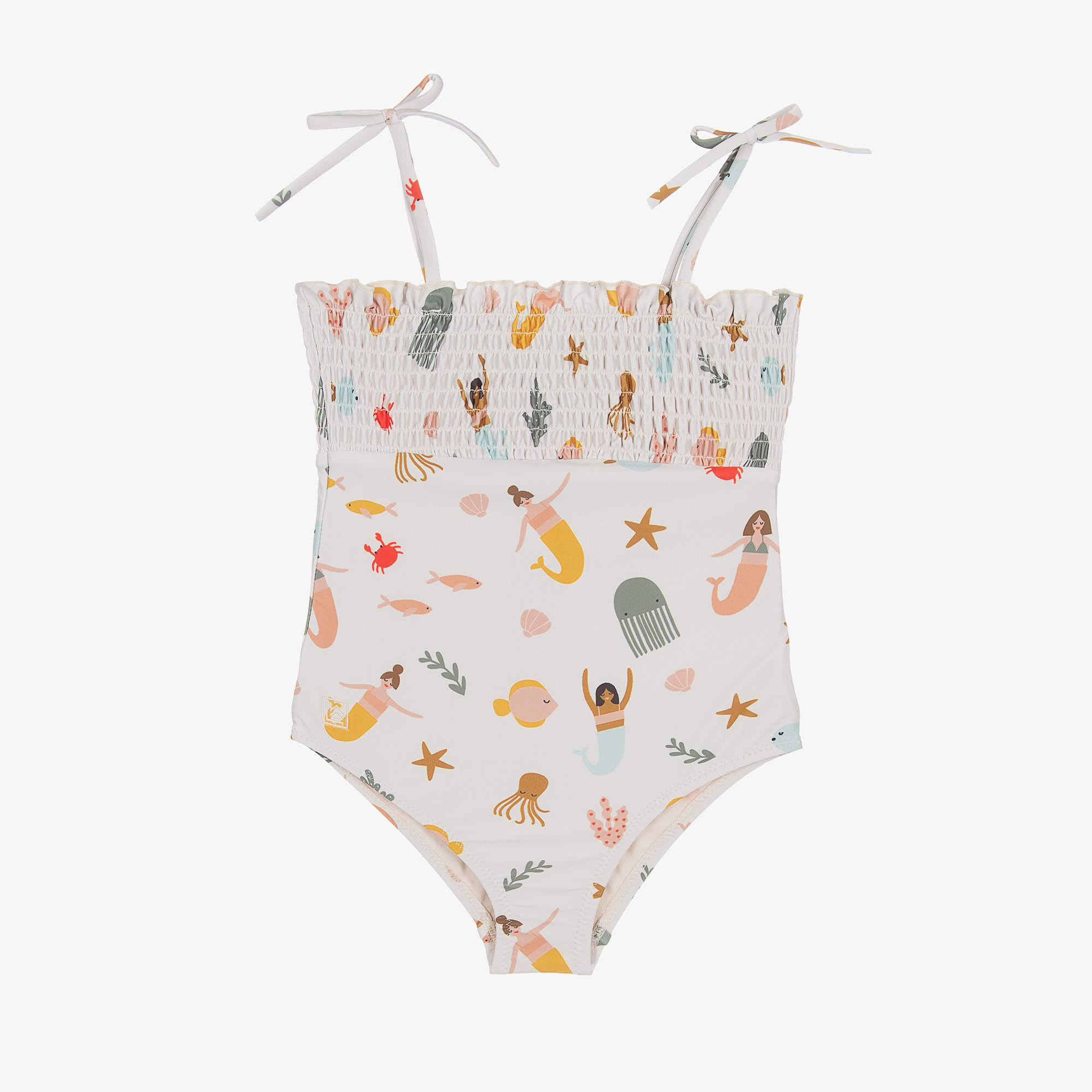 Liewood Girls Beige Mermaid Print Swimsuit UPF 40