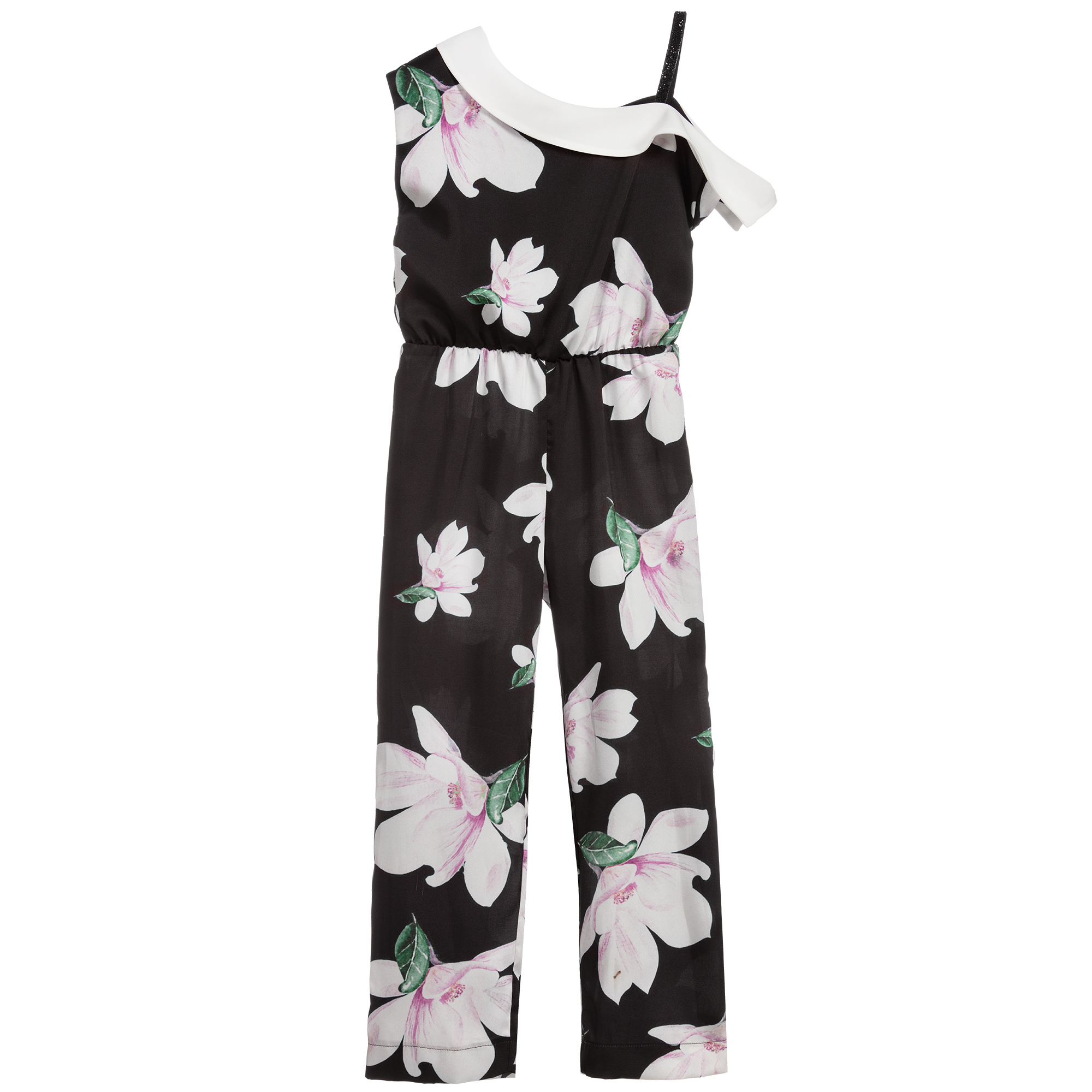 black and white floral jumpsuit