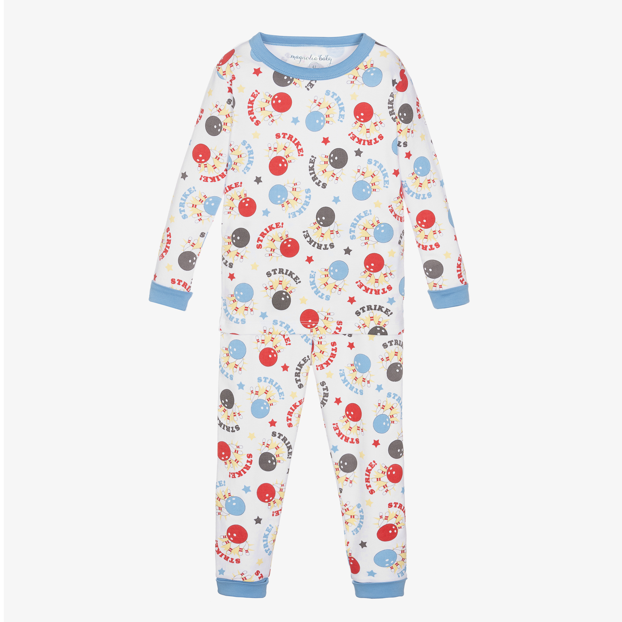 Magnolia Baby - White Pima Cotton Ski Pyjamas | Childrensalon