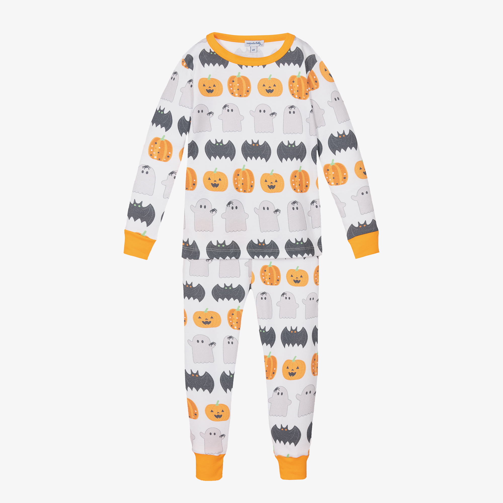 Magnolia Baby - Pijama naranja y blanco | Childrensalon