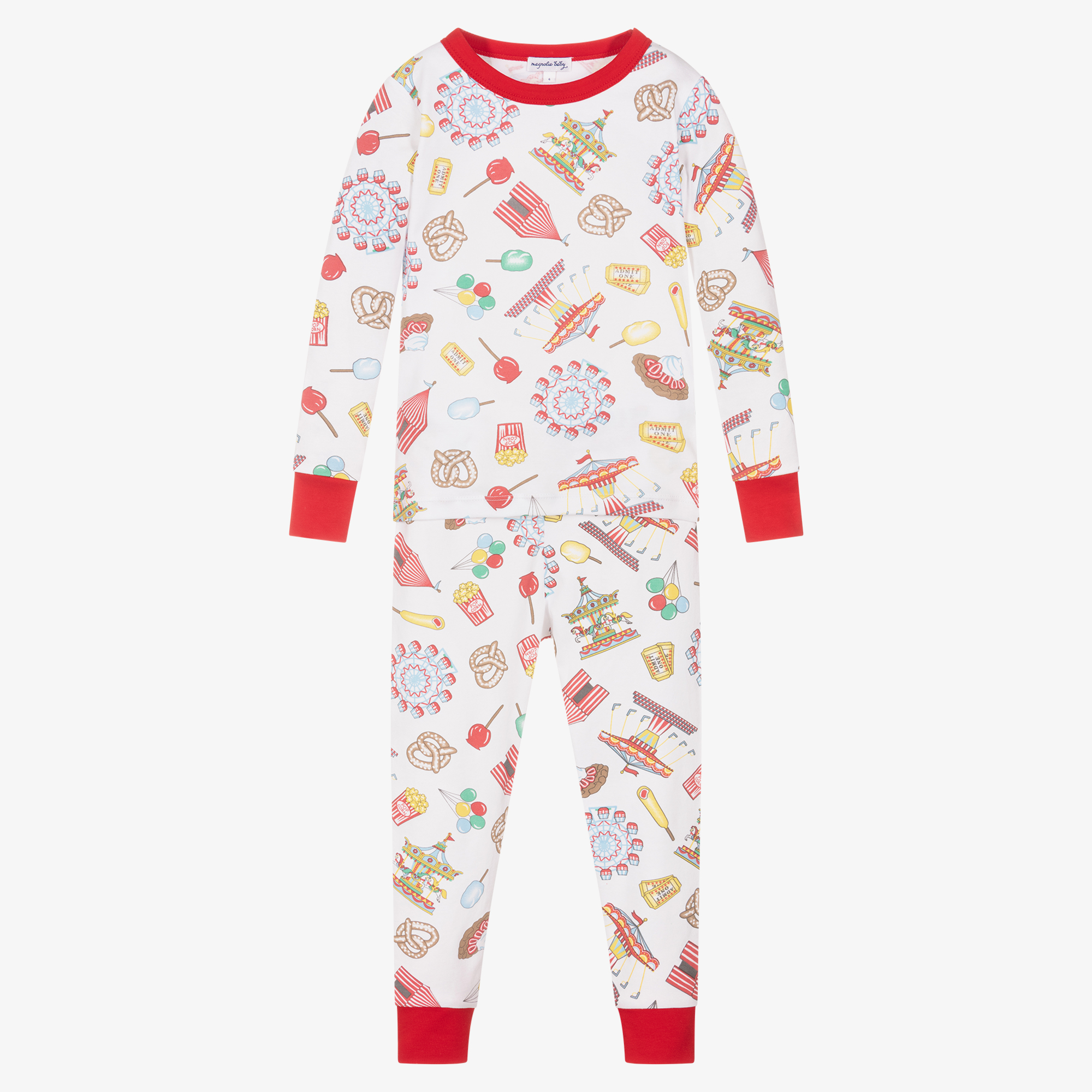 Magnolia Baby - Blue Pima Cotton Jolly Pyjamas | Childrensalon