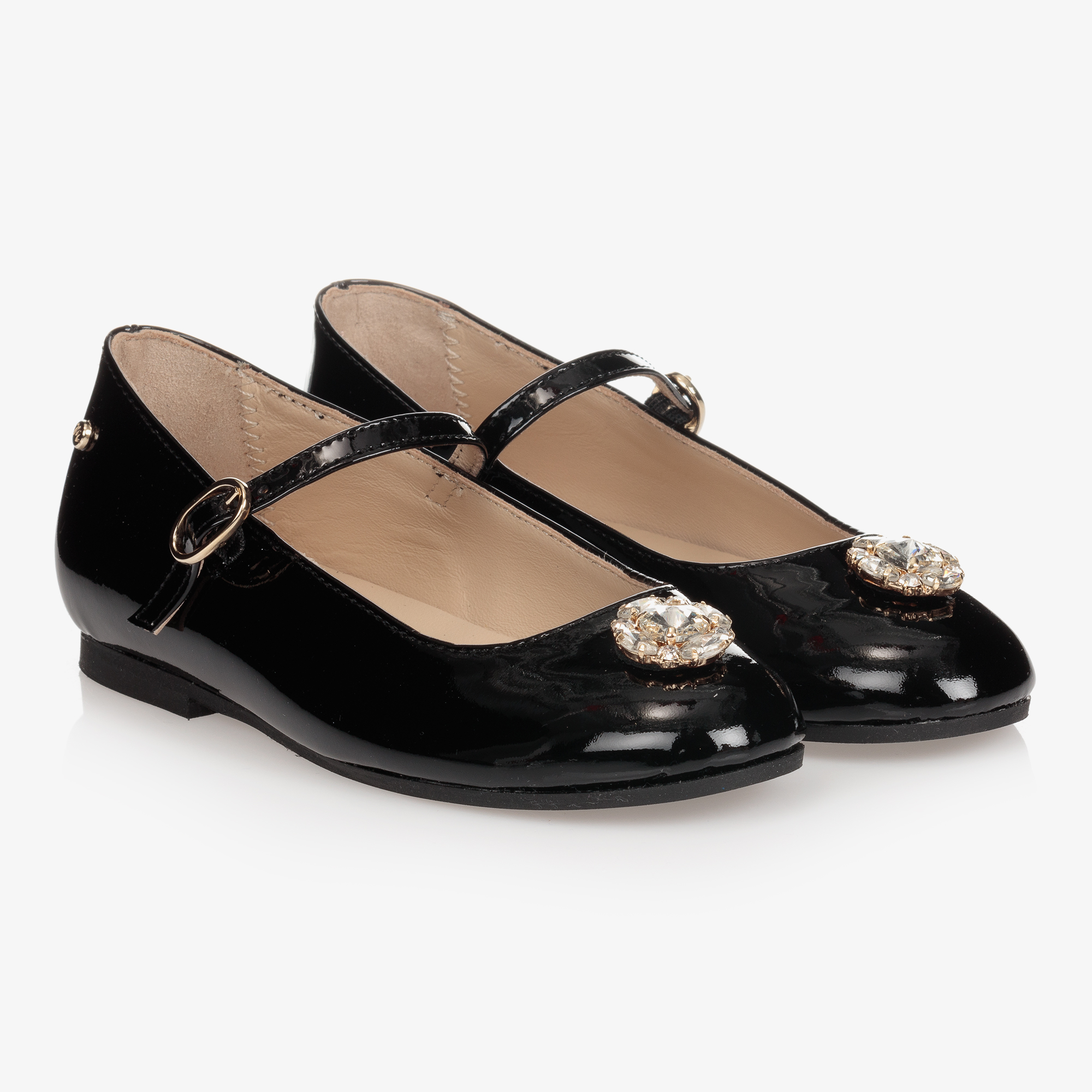 black patent ballerina pumps