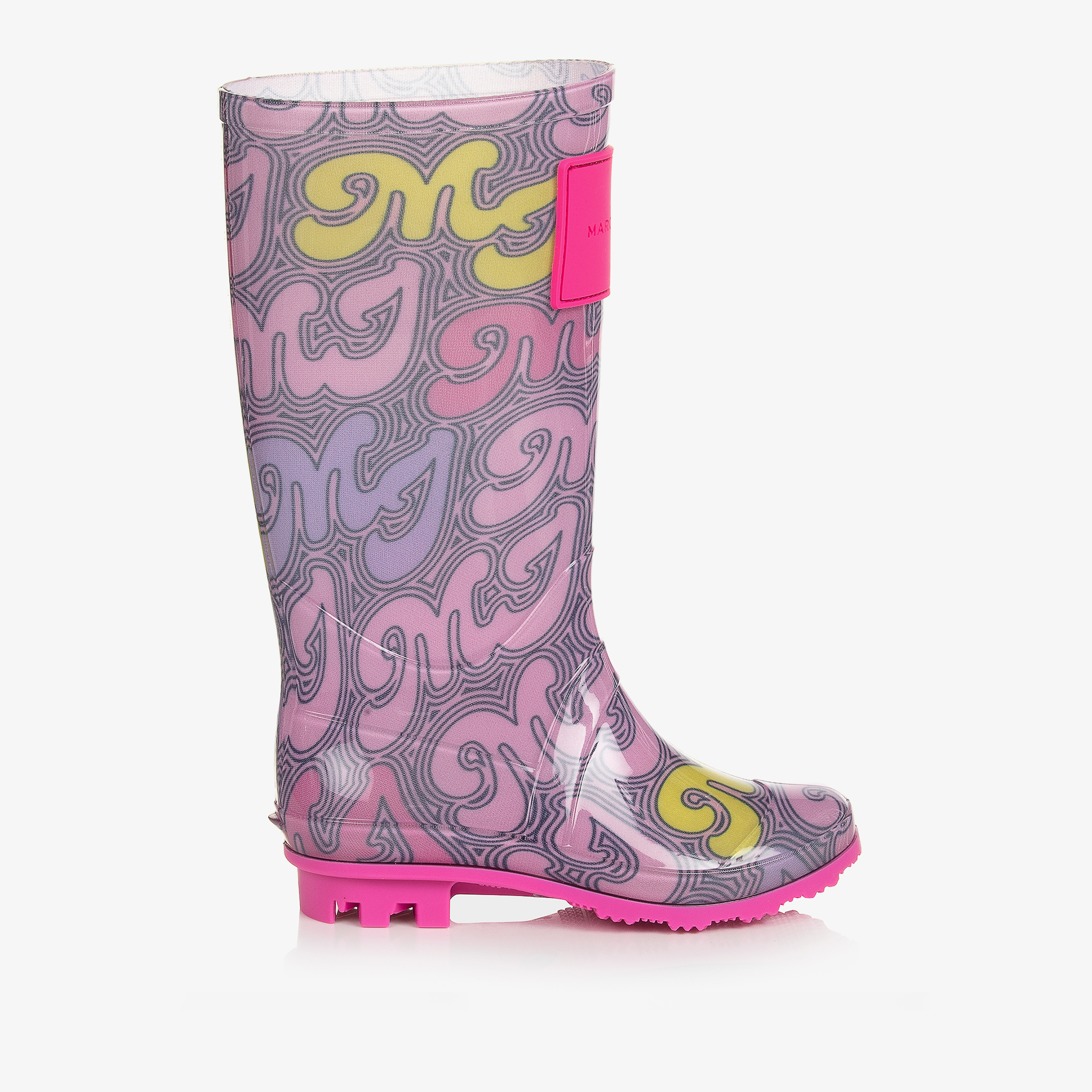 MARC JACOBS - Girls Pink & Yellow Graphic Rain Boots