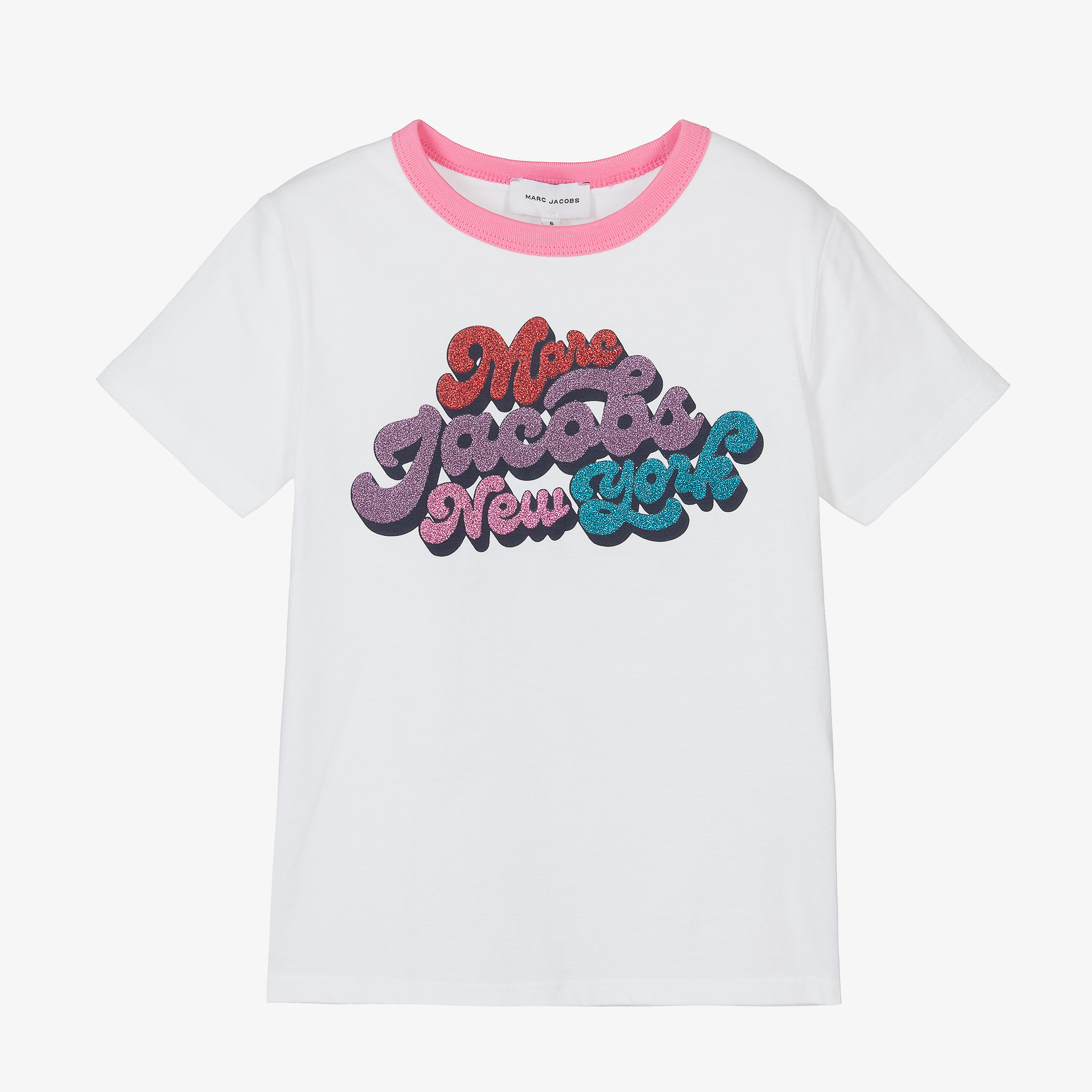MARC JACOBS - Girls White Cotton Logo T-Shirt | Childrensalon