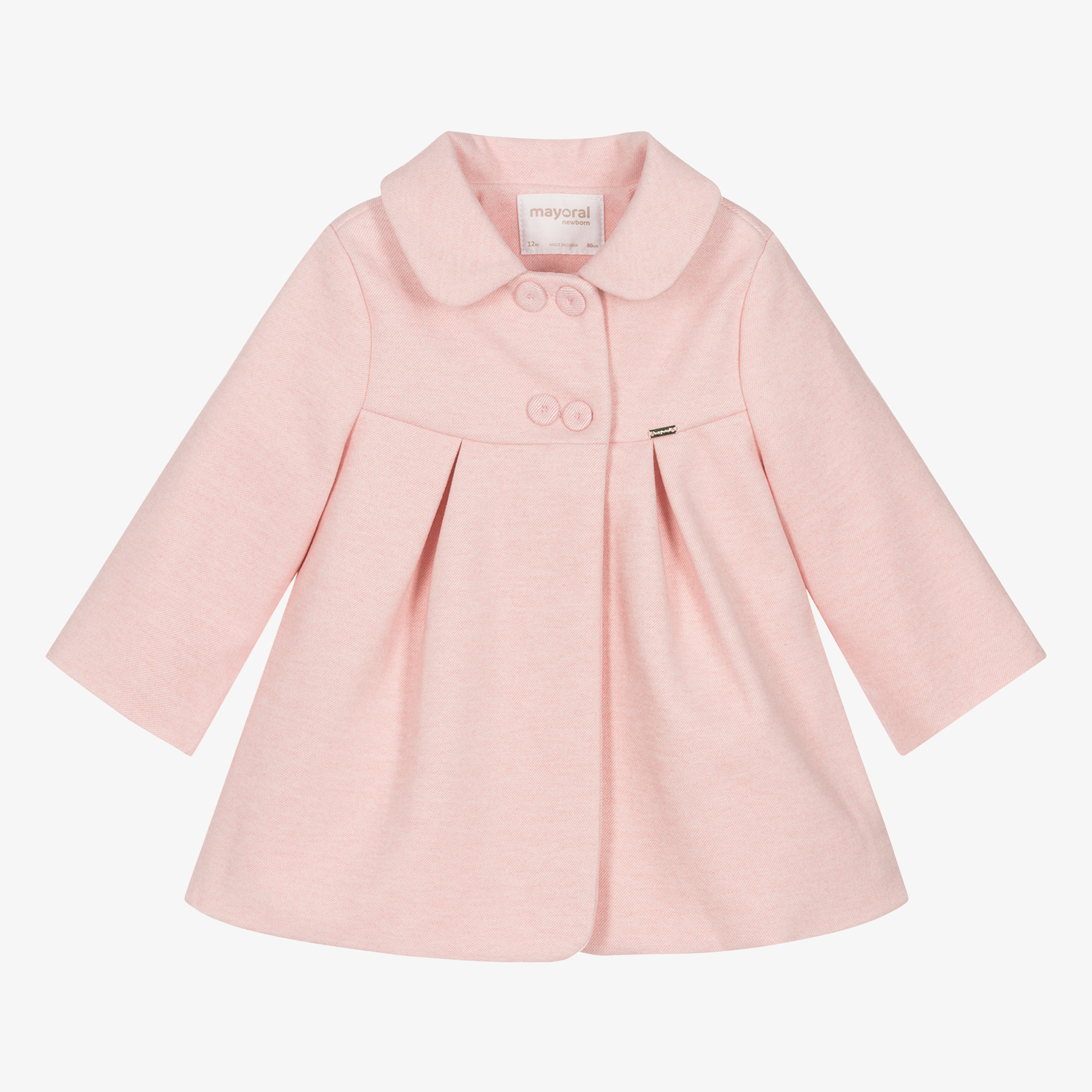 Mayoral Newborn - Baby Girls Pink Plush Coat | Childrensalon