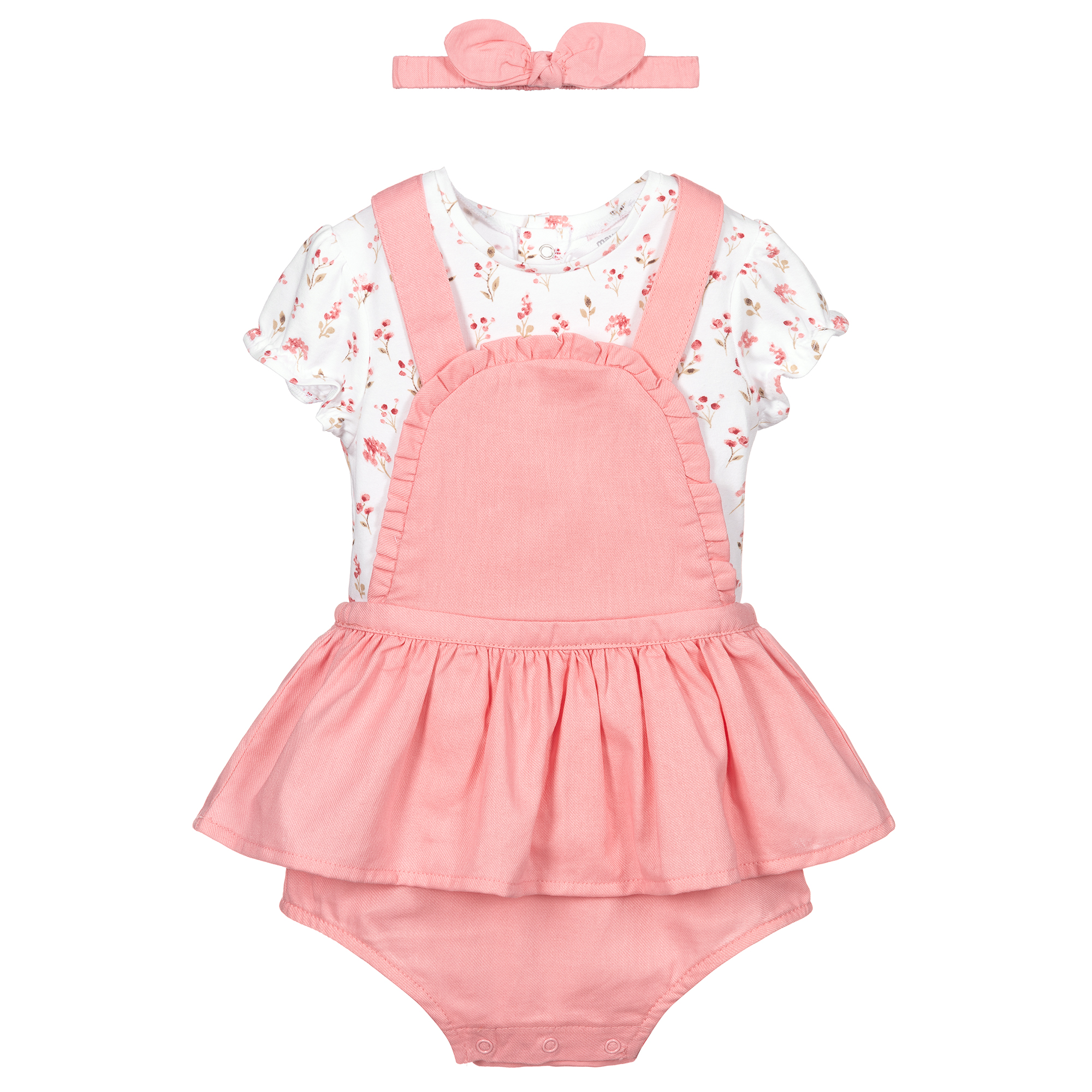 Mayoral Newborn - Pink Pinafore Dress Set | Childrensalon