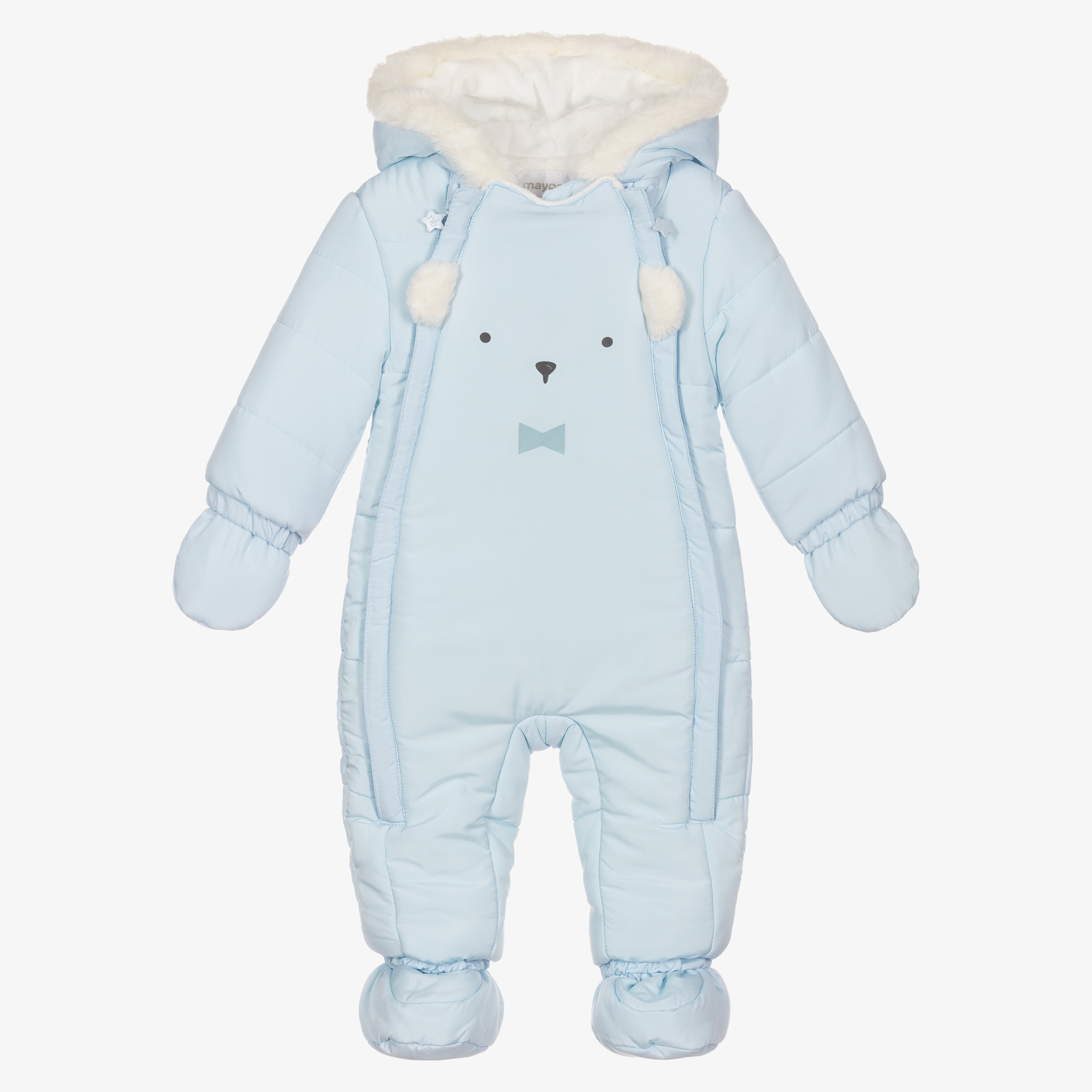 Mayoral Newborn Blue Baby Bear Snowsuit Childrensalon