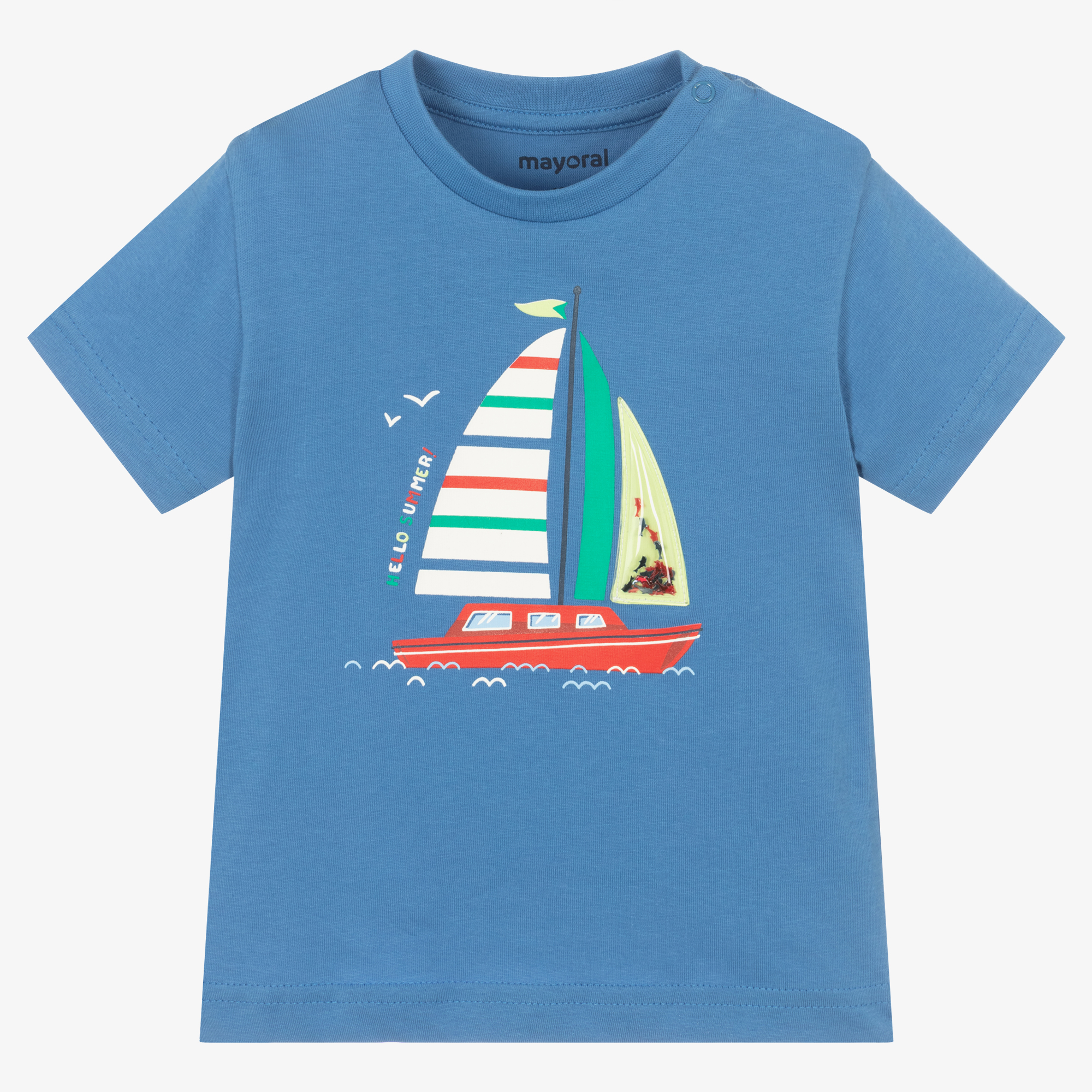 Mayoral - Girls Blue Ice Cream T-Shirt | Childrensalon