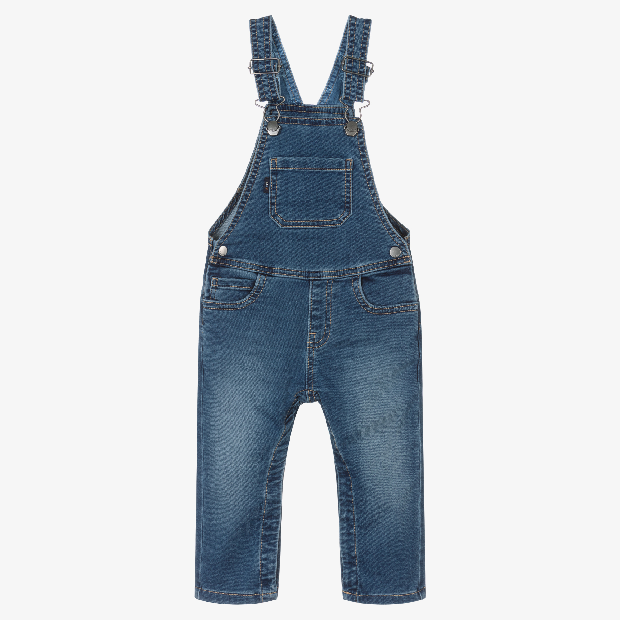 Mayoral - Blue Jersey Dungarees | Childrensalon