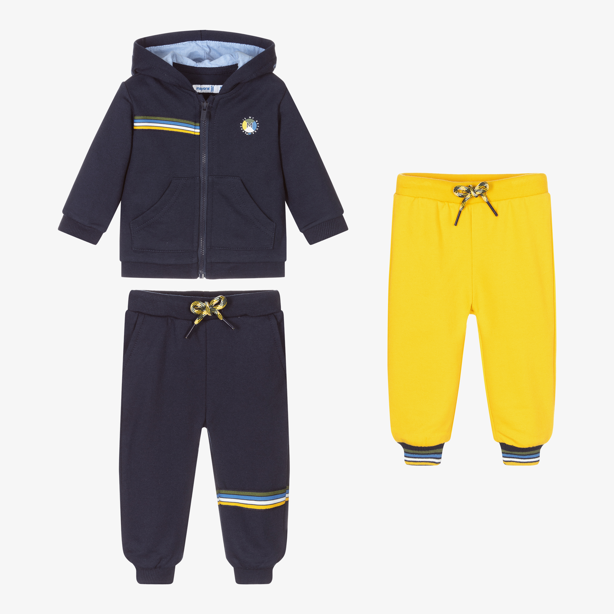 Mayoral - Ivory & Blue Cotton Tracksuit | Childrensalon