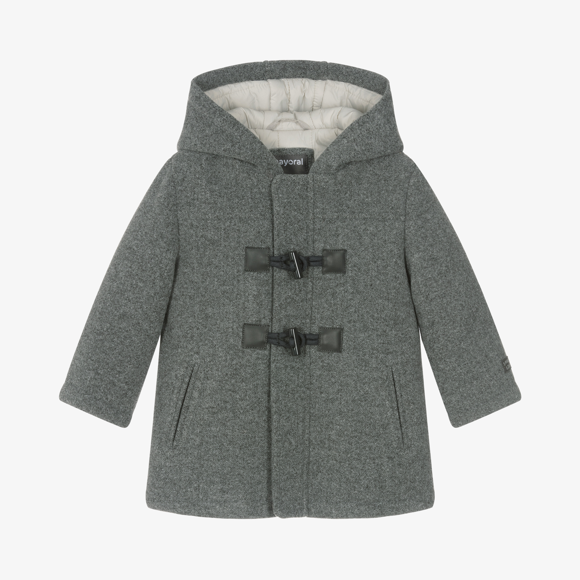 Grey hooded duffle coat online