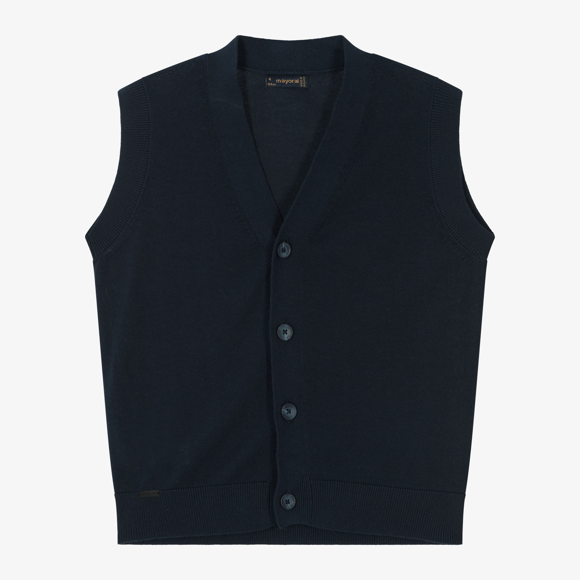 Mayoral Nukutavake - Boys Navy Blue Dotted Waistcoat | Childrensalon