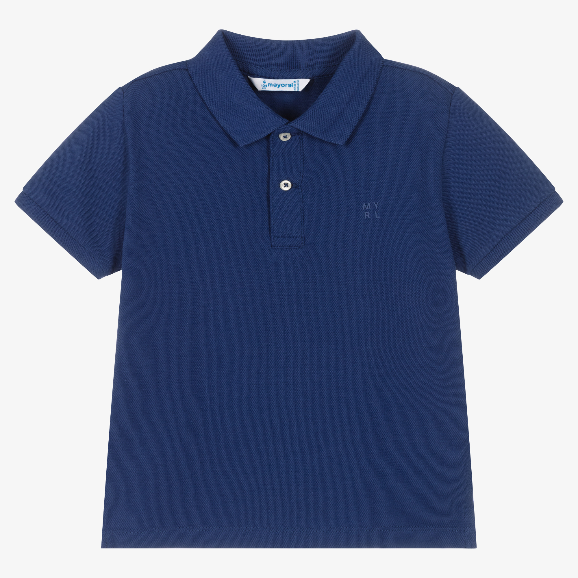 Mayoral - Navy Blue Cotton Polo Shirt | Childrensalon