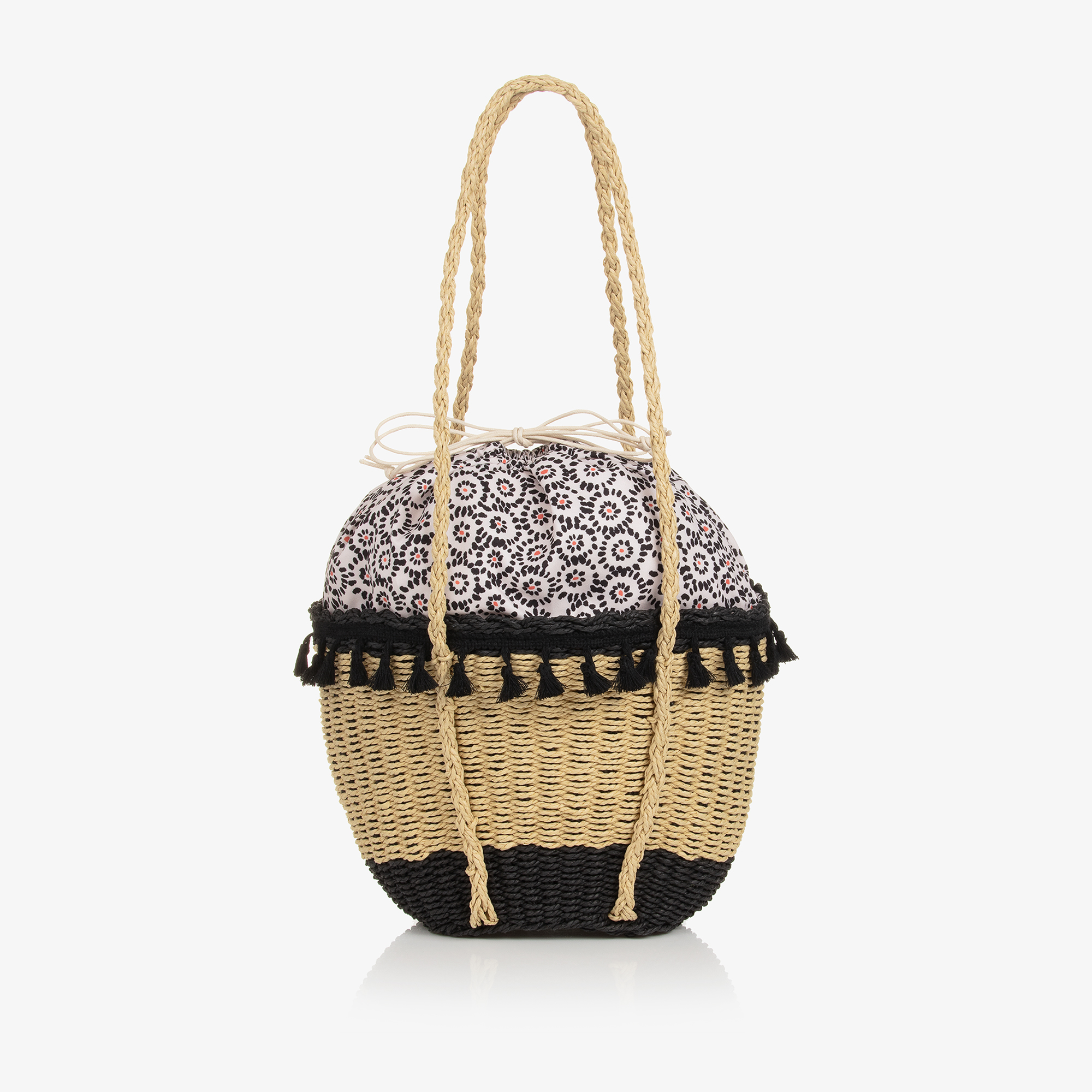 Black straw 2024 beach bag