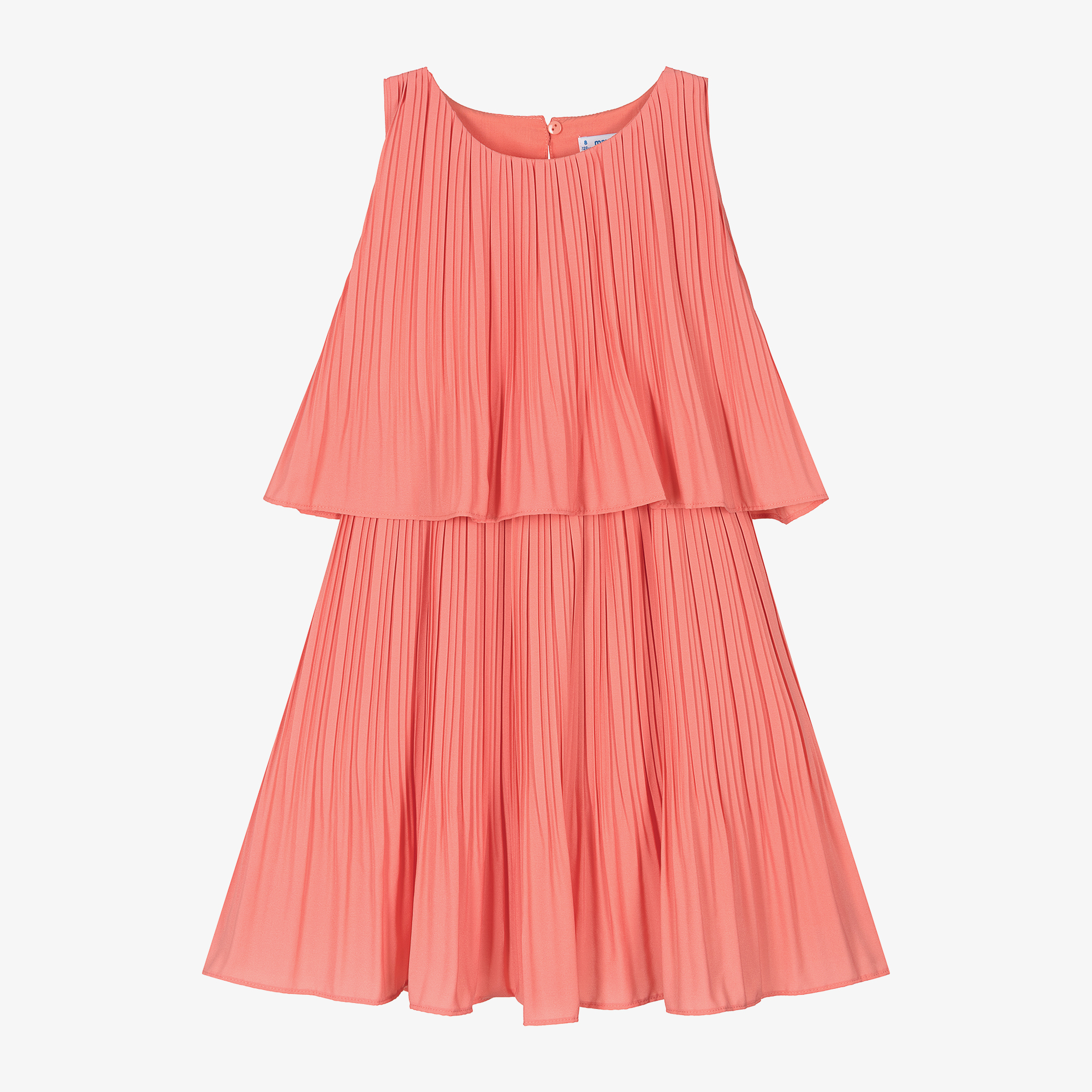 Mayoral Girls Coral Pink Pleated Dress