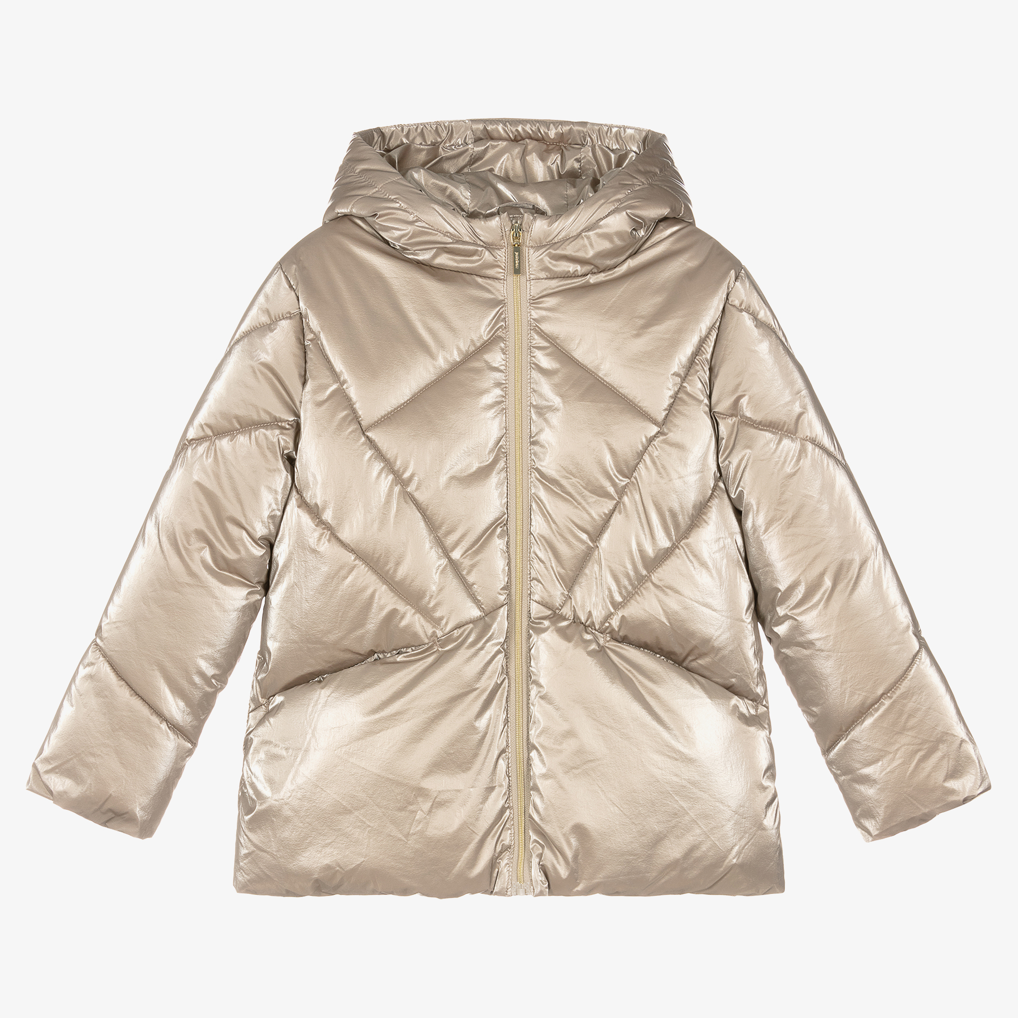 Girls gold fashion puffer jacket