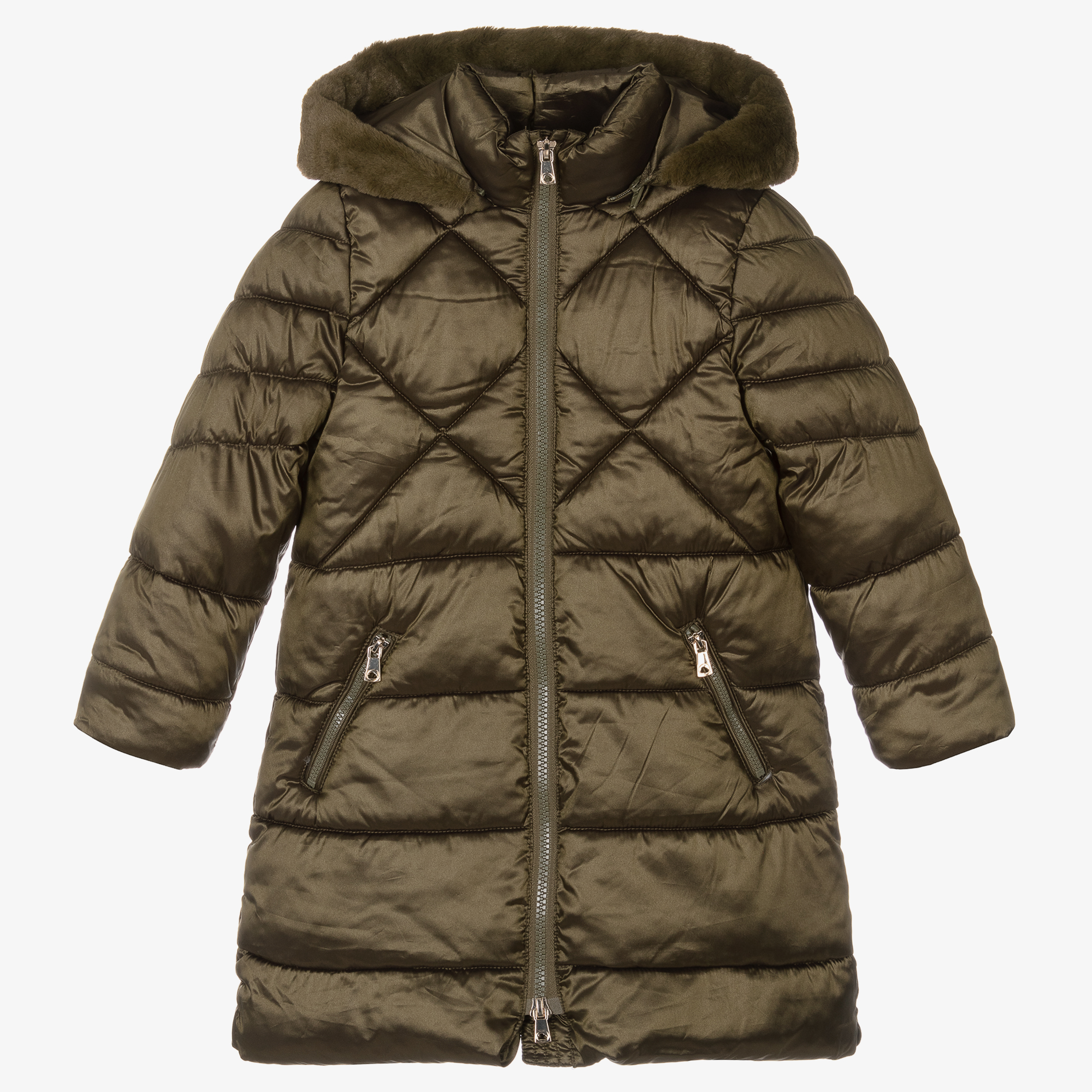 Girls green puffer on sale jacket