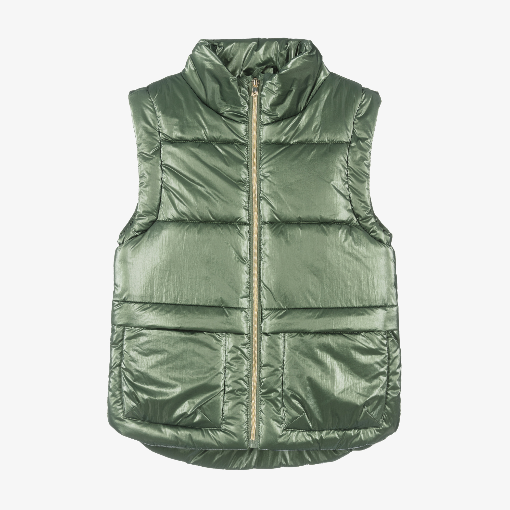 green padded gilet