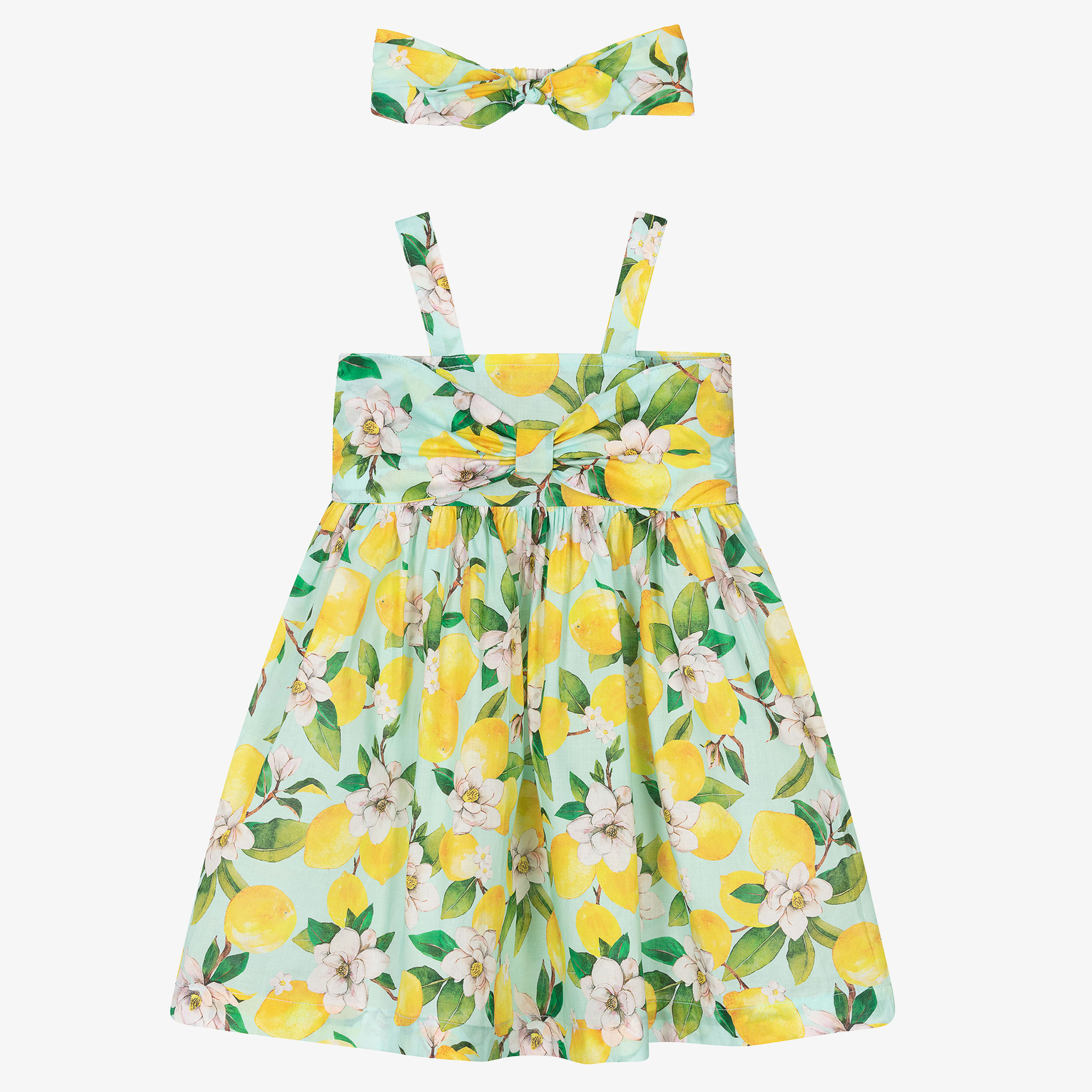 Mayoral - Green & Blue Cotton Dress | Childrensalon