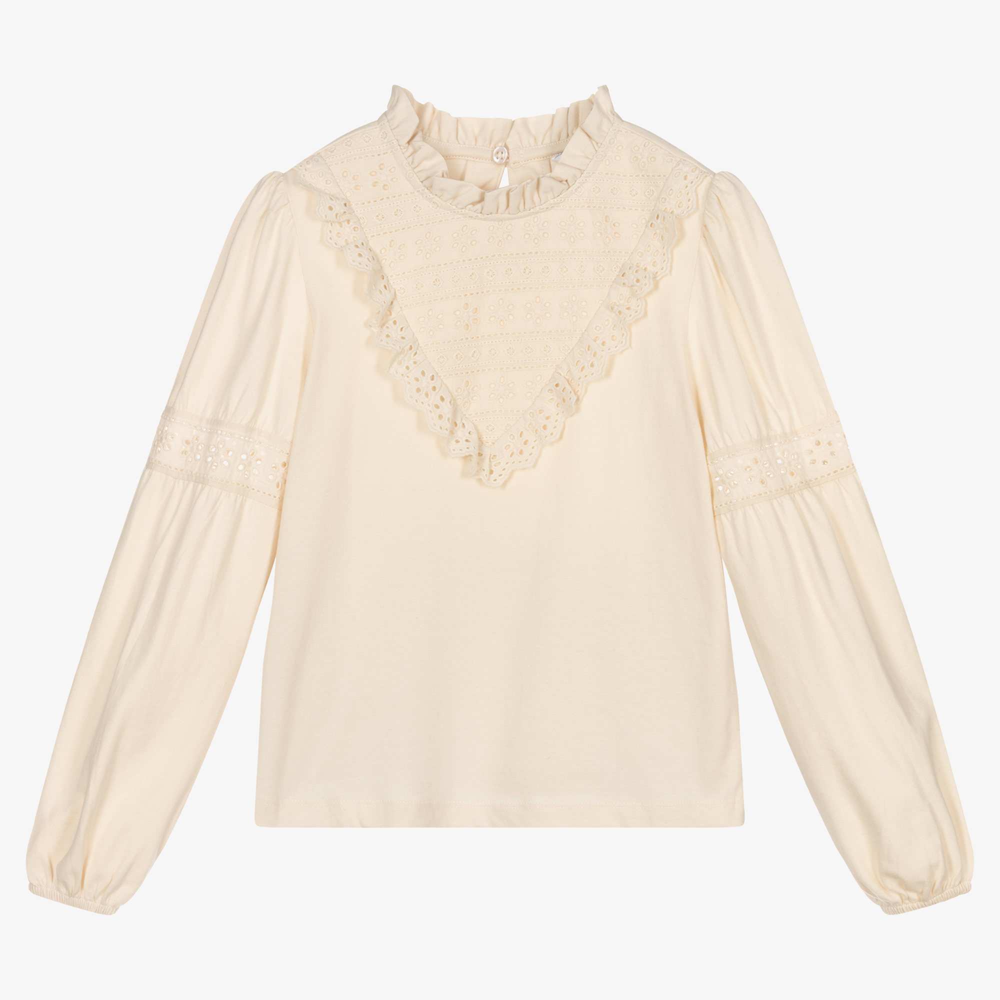 Mayoral - Girls Ivory Ruffle Blouse | Childrensalon