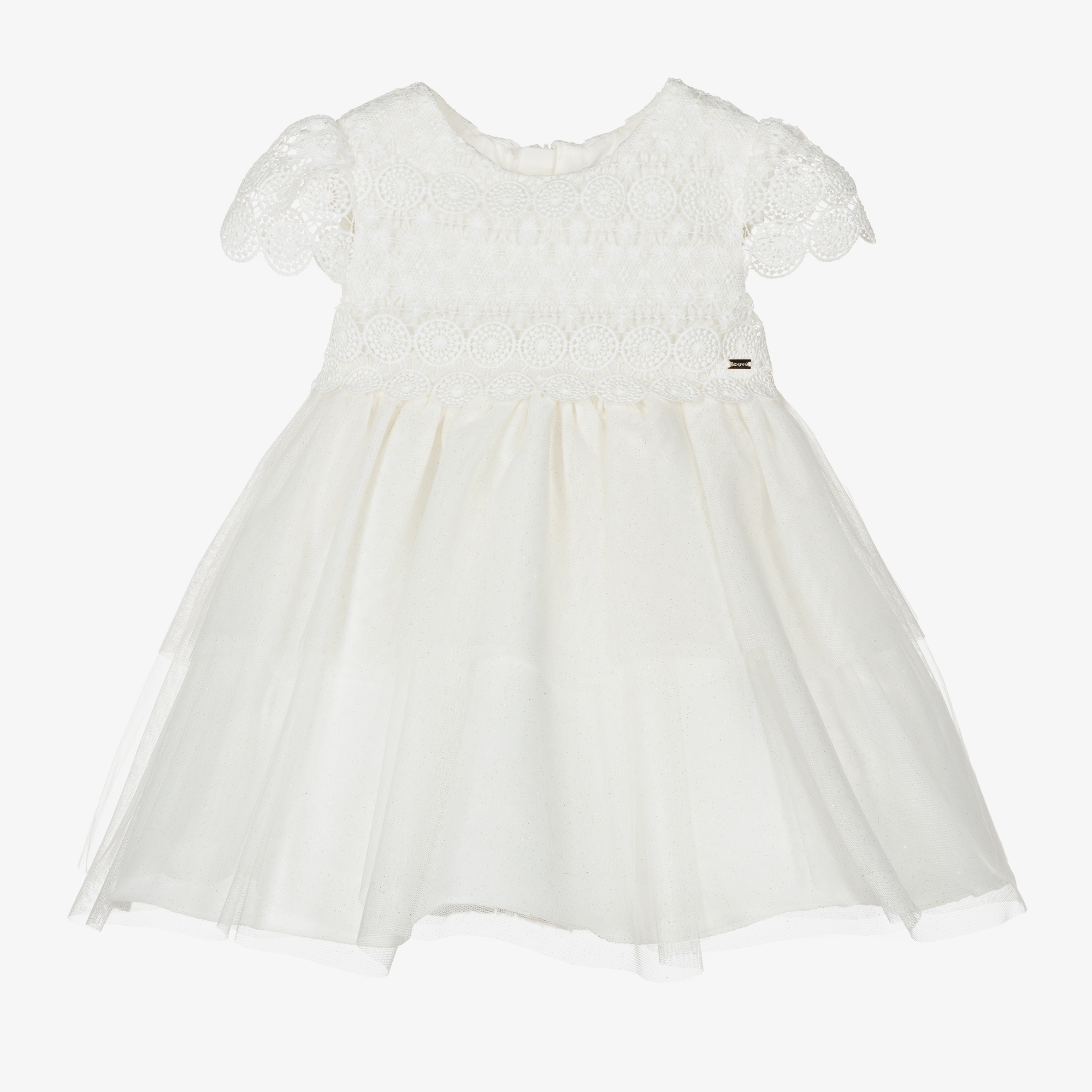 Mayoral - Ivory Spotted Tulle Dress | Childrensalon